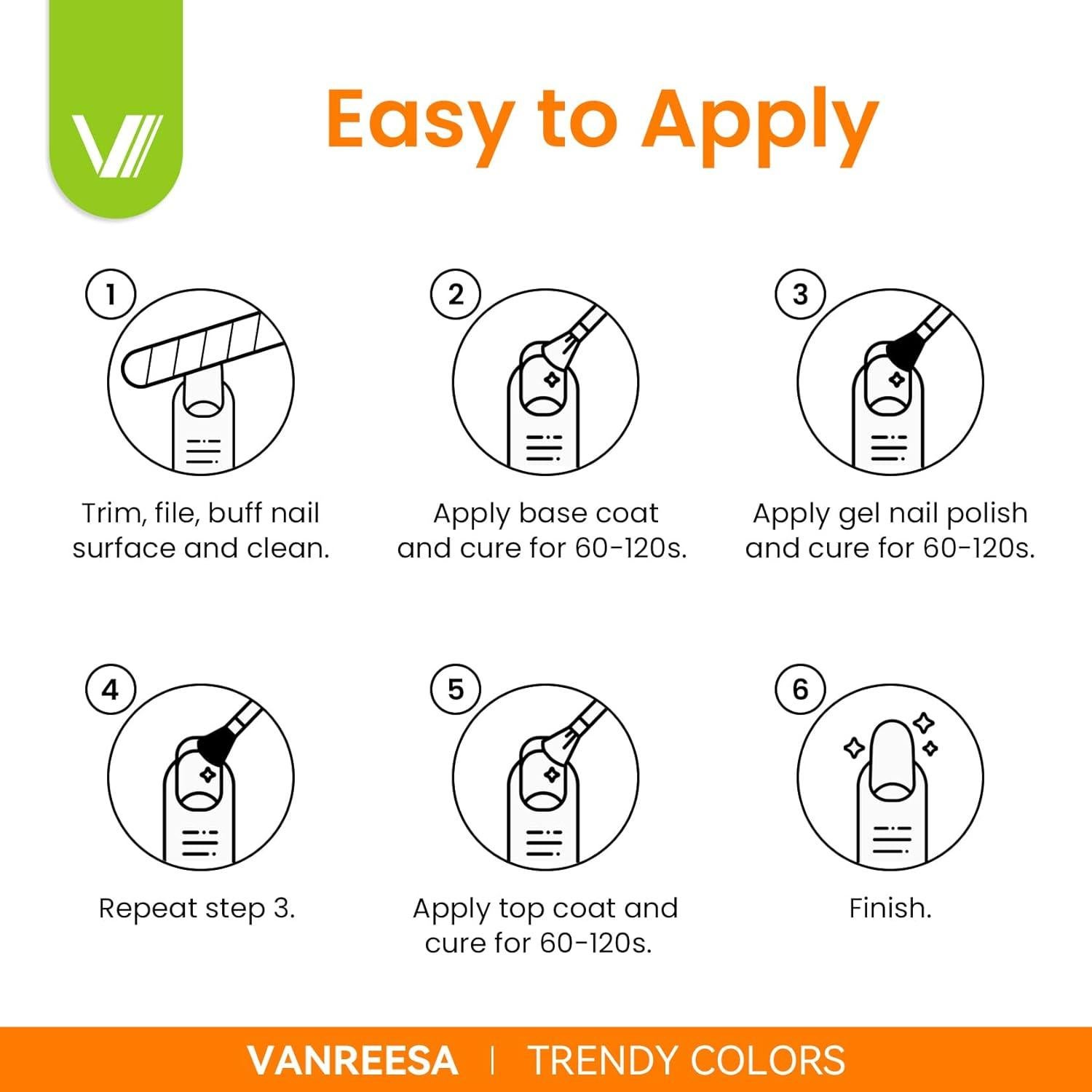 Set de Esmalte de Uñas en Gel VANREESA 24 Piezas 21 Colores