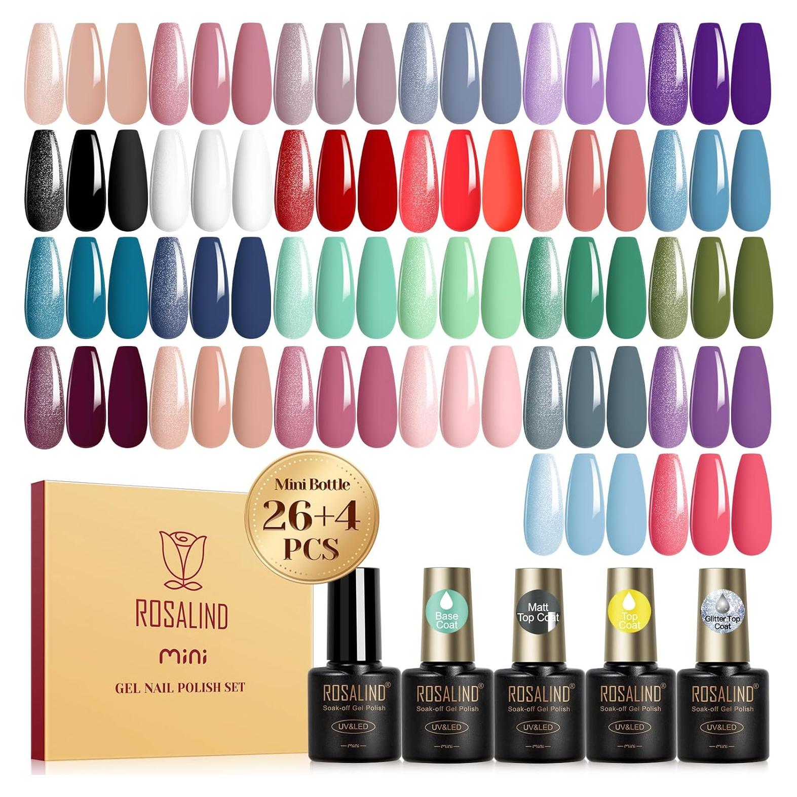 Set de 30 Esmaltes de Uñas en Gel ROSALIND Multicolor 5ml