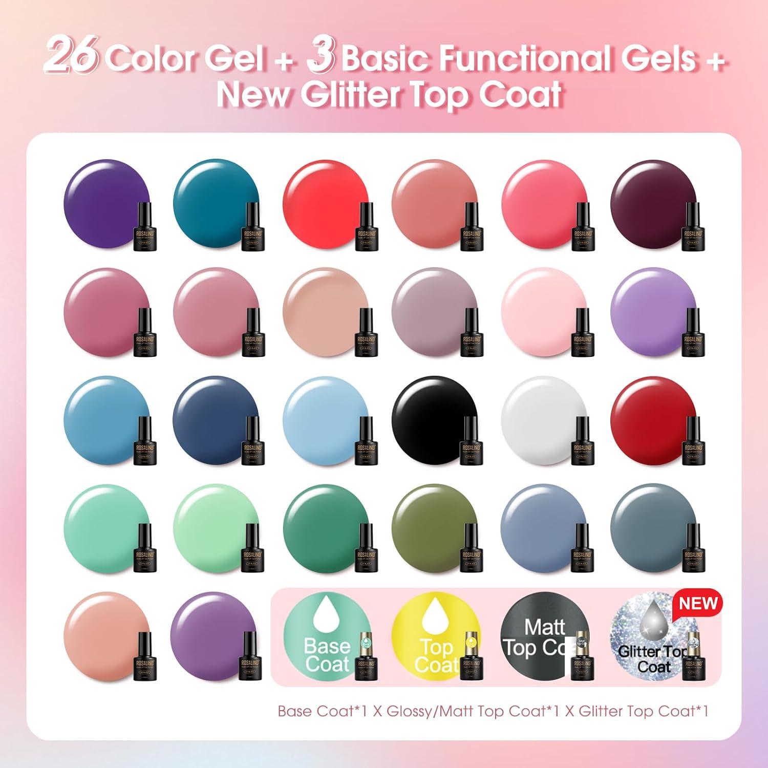 Set de 30 Esmaltes de Uñas en Gel ROSALIND Multicolor 5ml