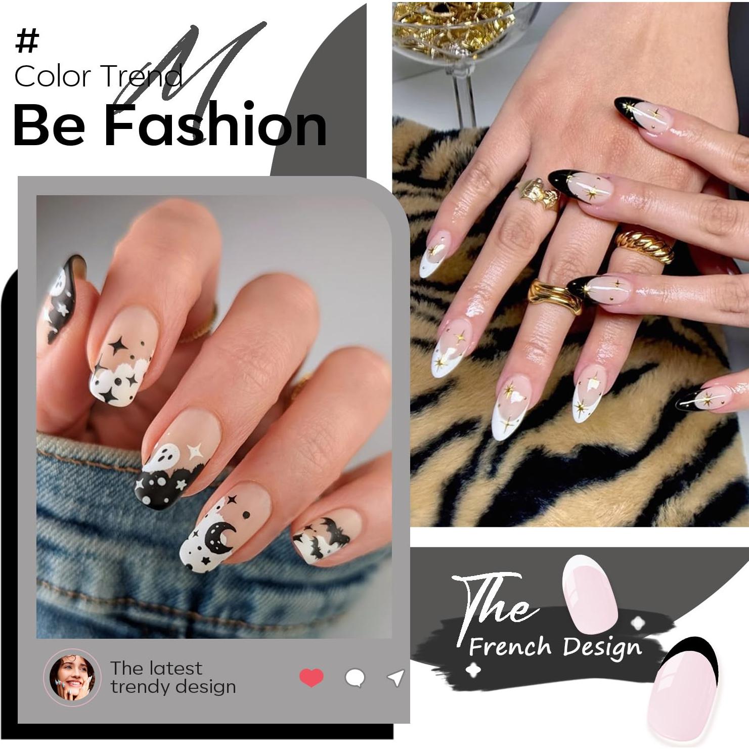 Kit de Esmalte de Uñas en Gel Modelones 15ml Negro y Blanco