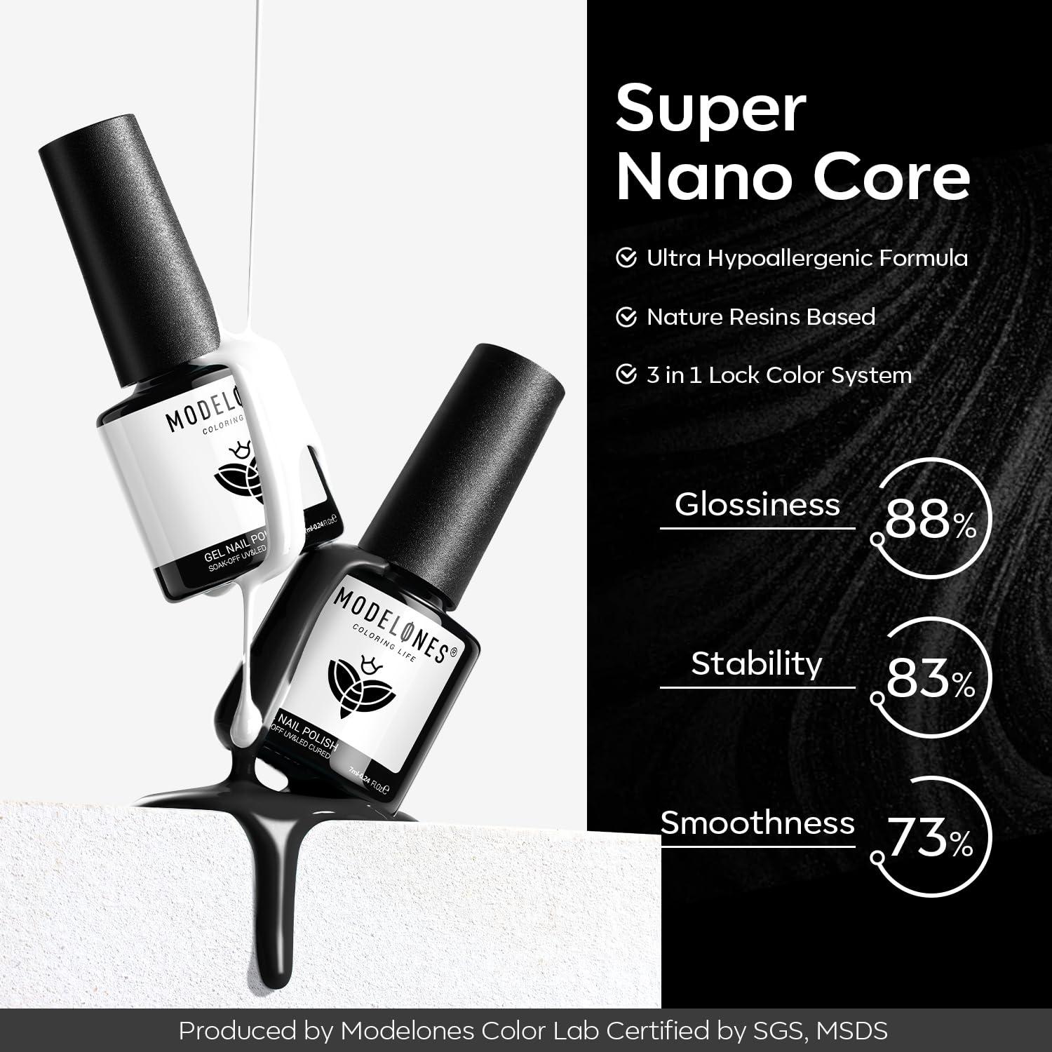 Kit de Esmalte de Uñas en Gel Modelones 15ml Negro y Blanco