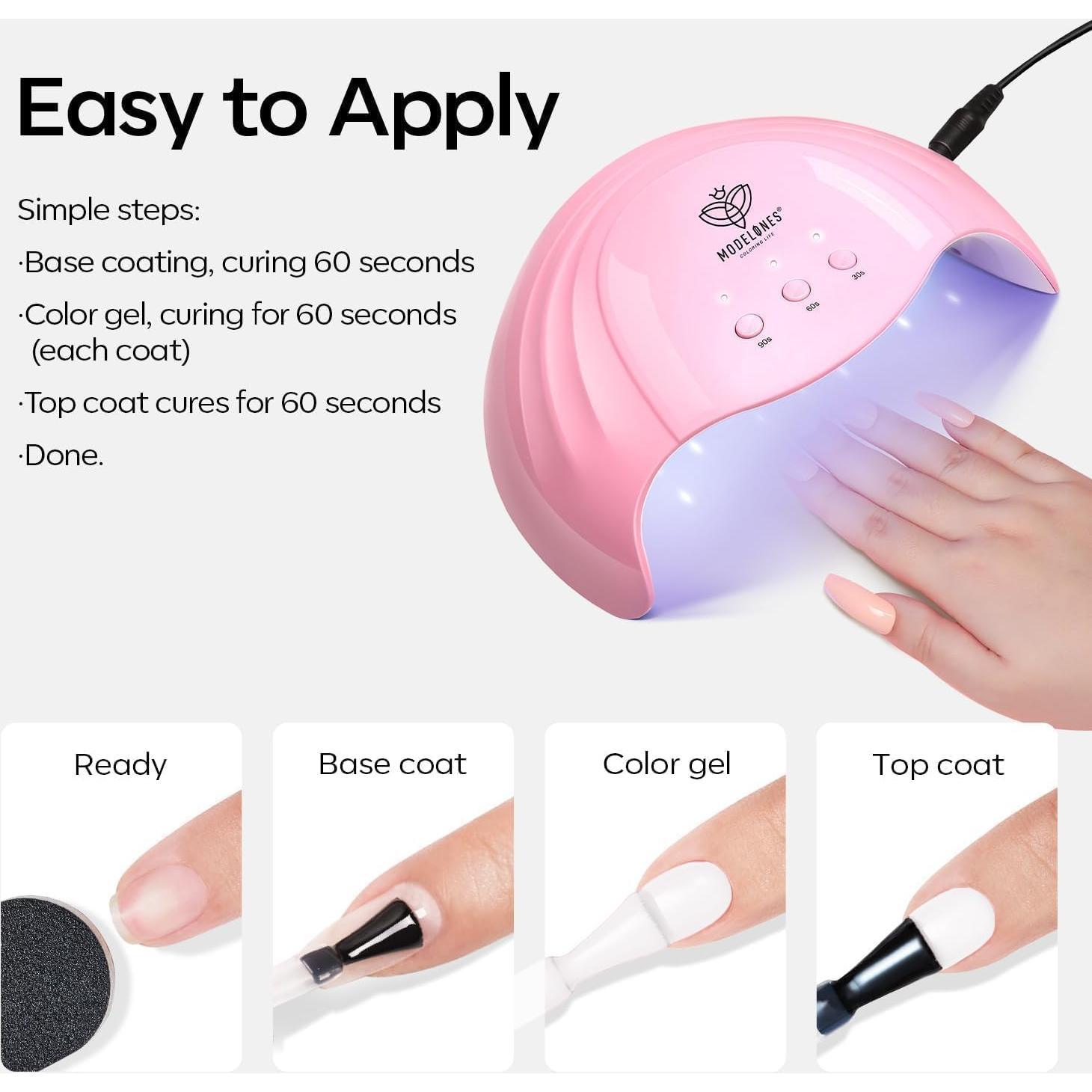 Kit de Esmalte de Uñas en Gel Modelones 15ml Negro y Blanco