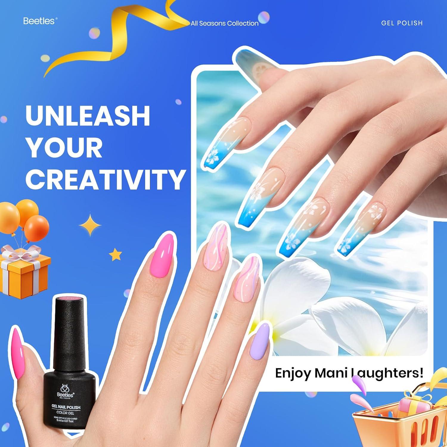 Kit de Esmalte de Uñas en Gel Beetles 63 Piezas 55 Colores