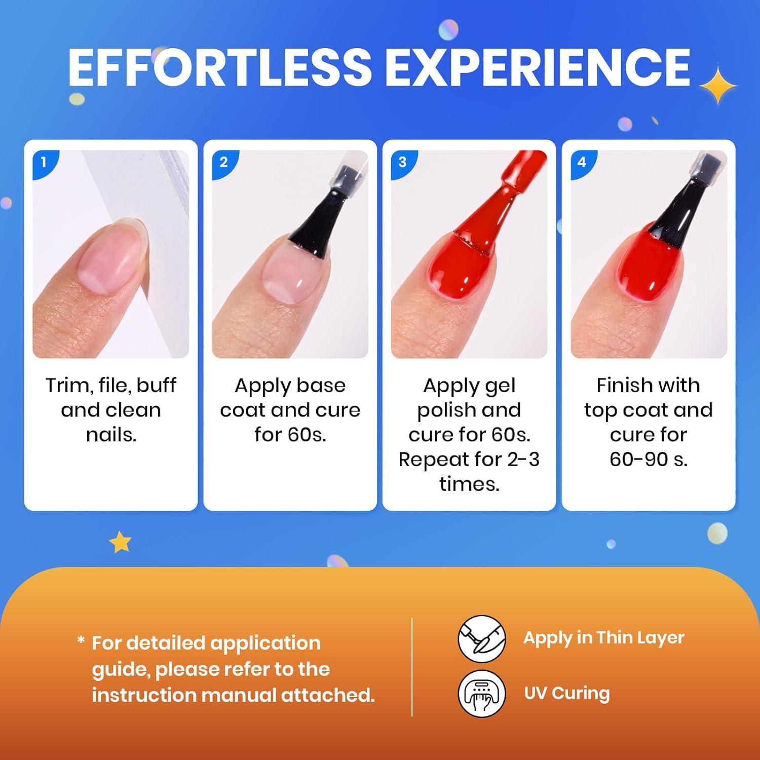 Kit de Esmalte de Uñas en Gel Beetles 63 Piezas 55 Colores