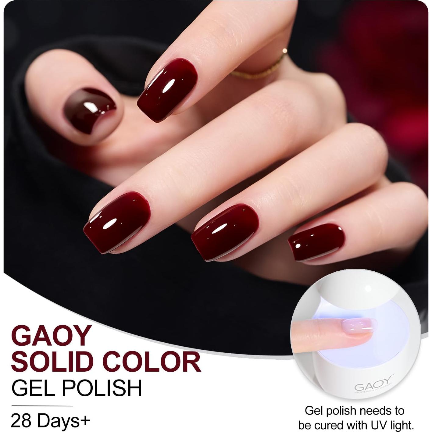 Esmalte de Uñas en Gel GAOY 16ml Vino Atractivo Curado UV
