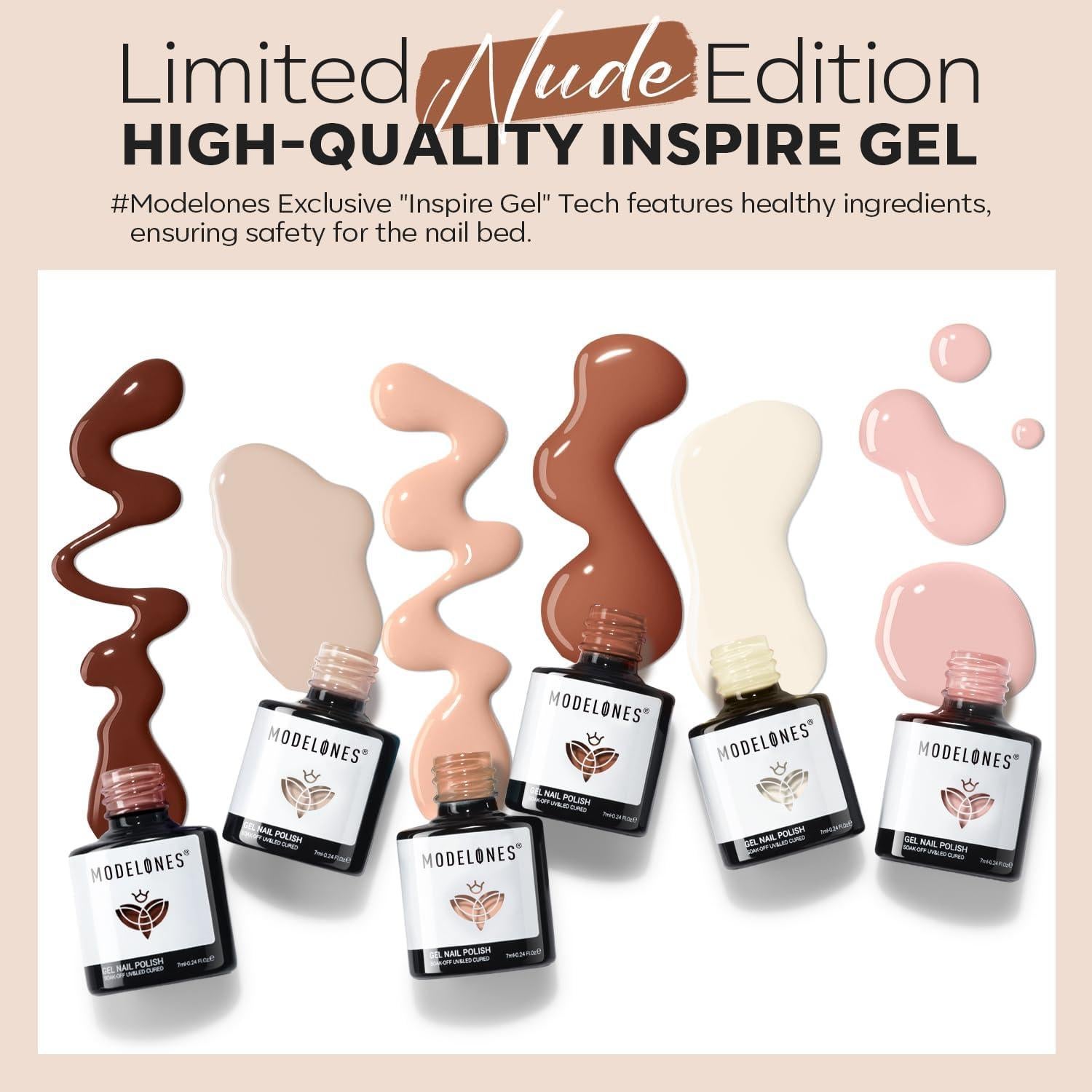 Set de Esmalte en Gel Nude Modelones - 6 Colores Neutros