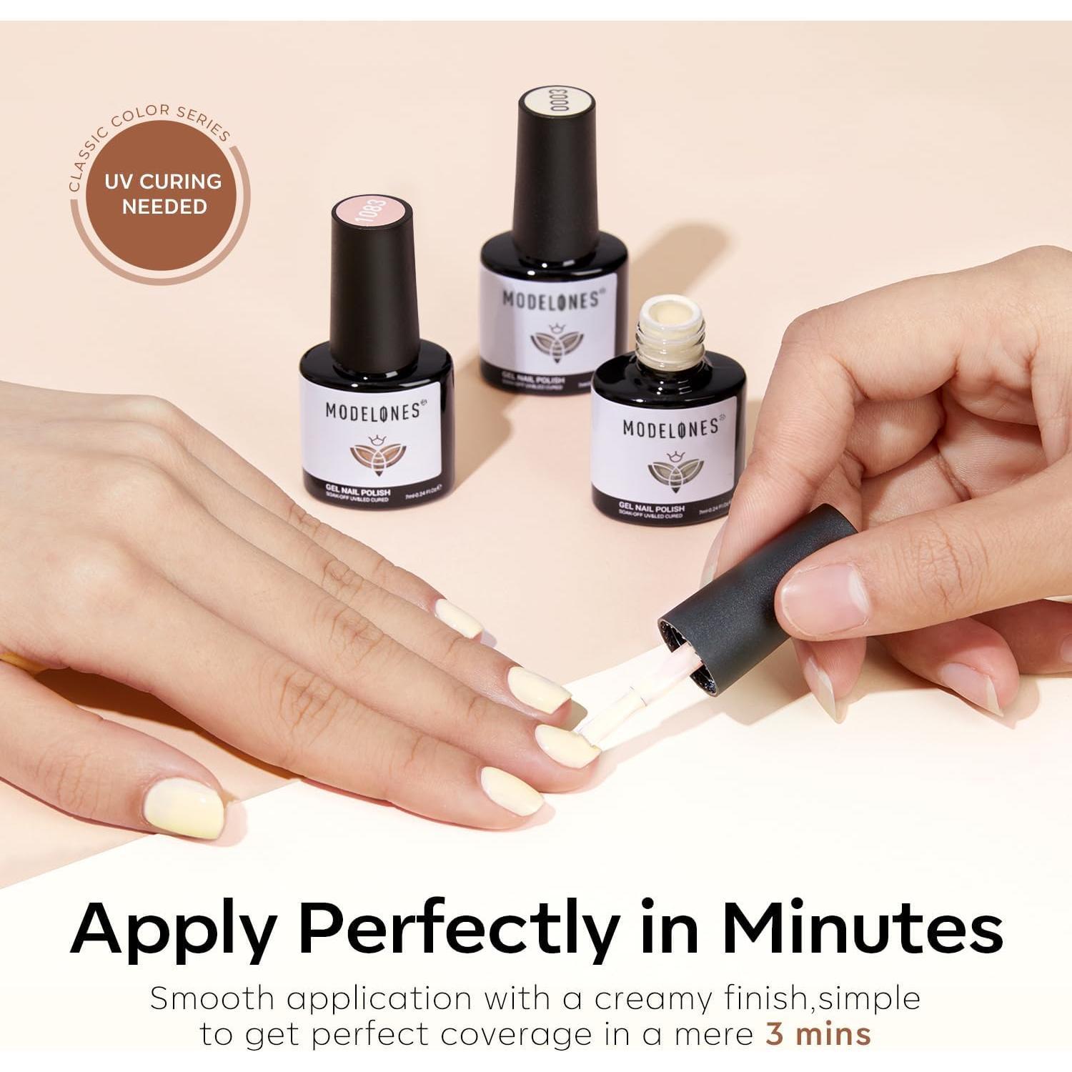 Set de Esmalte en Gel Nude Modelones - 6 Colores Neutros