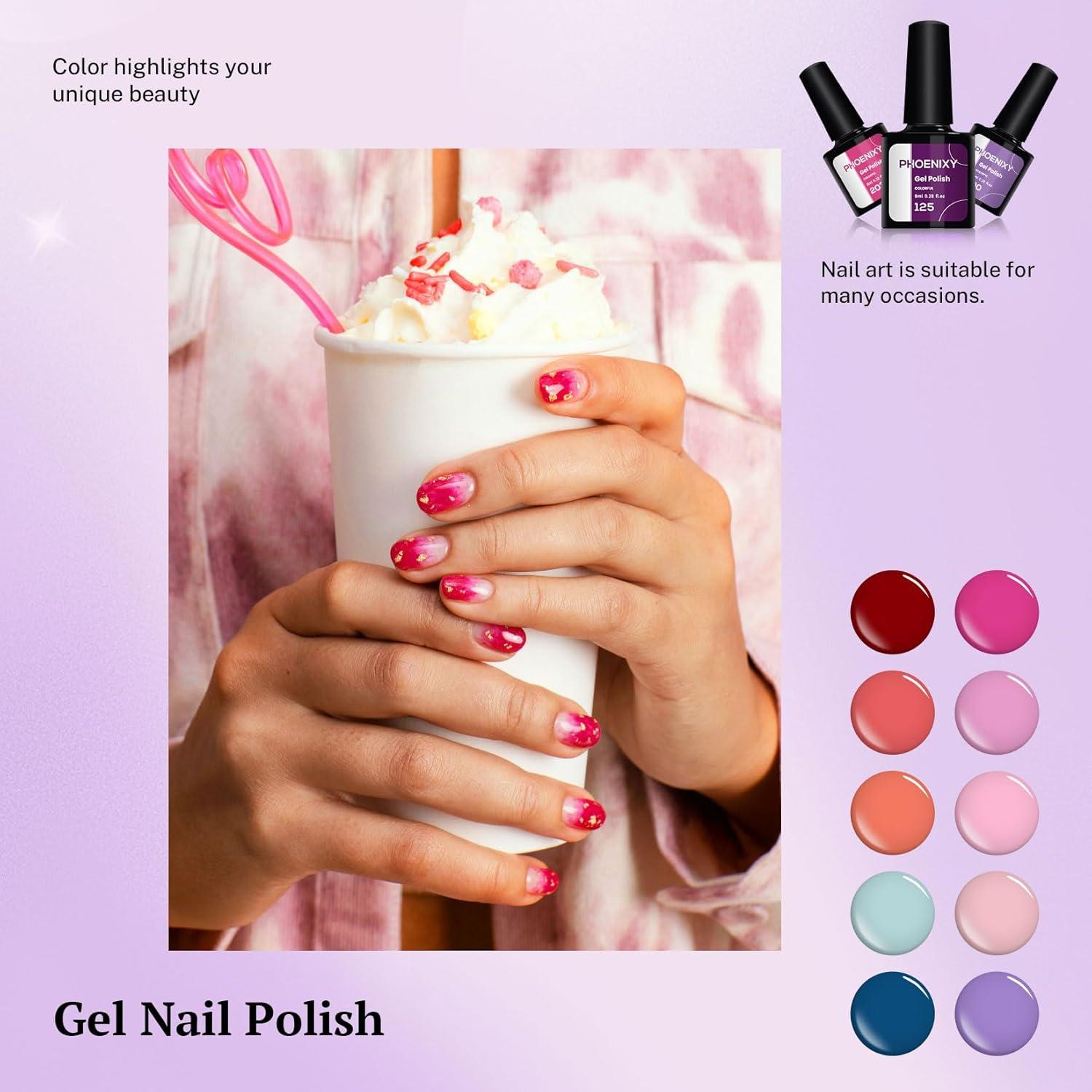 Set de Esmalte de Uñas en Gel Phoenixy 24 Pcs 21 Colores
