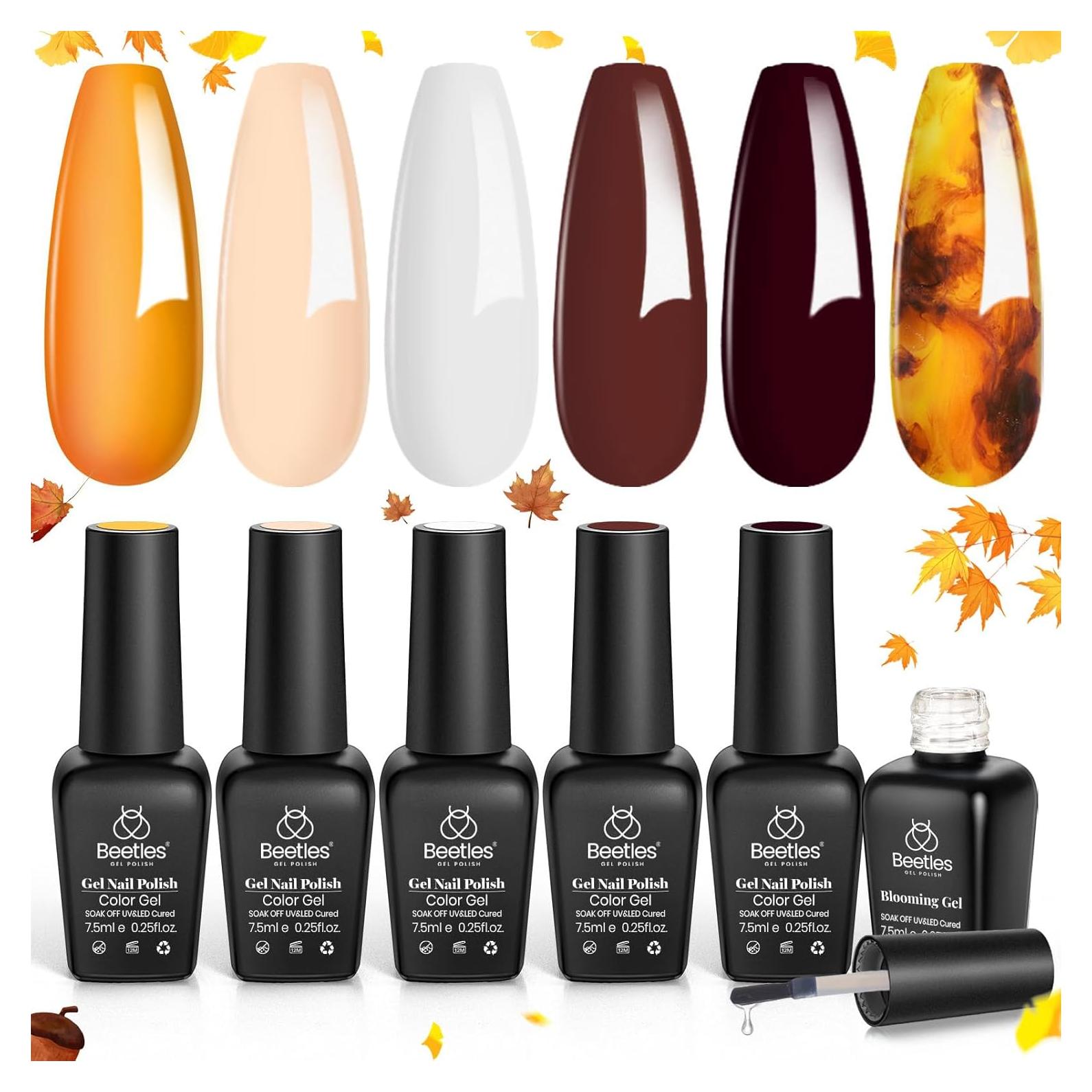 Esmalte de Gel Beetles Otoño 5 Colores Marrón y Blooming