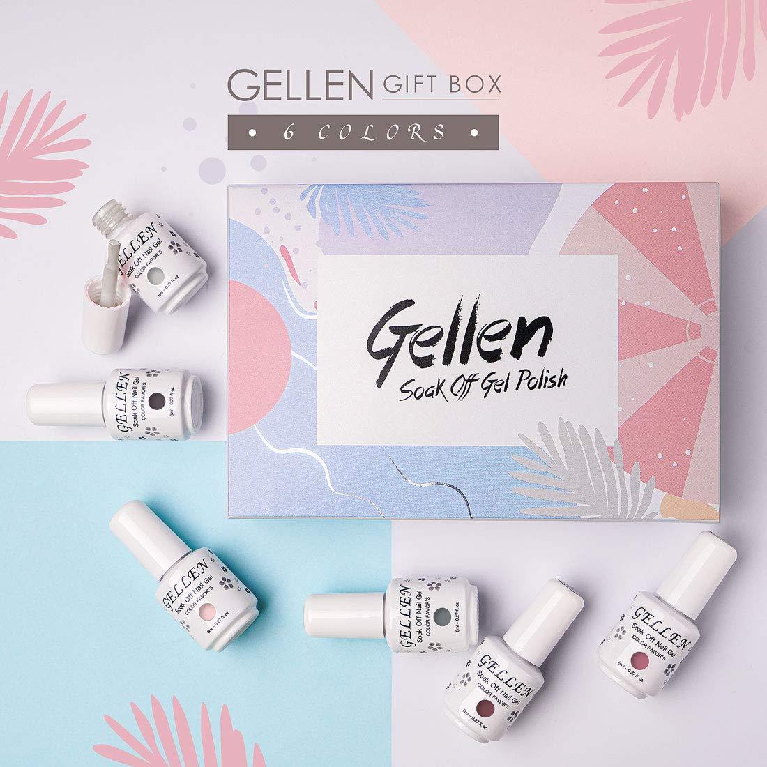 Set de Esmalte de Uñas Gel Gellen 6 Colores Nude UV