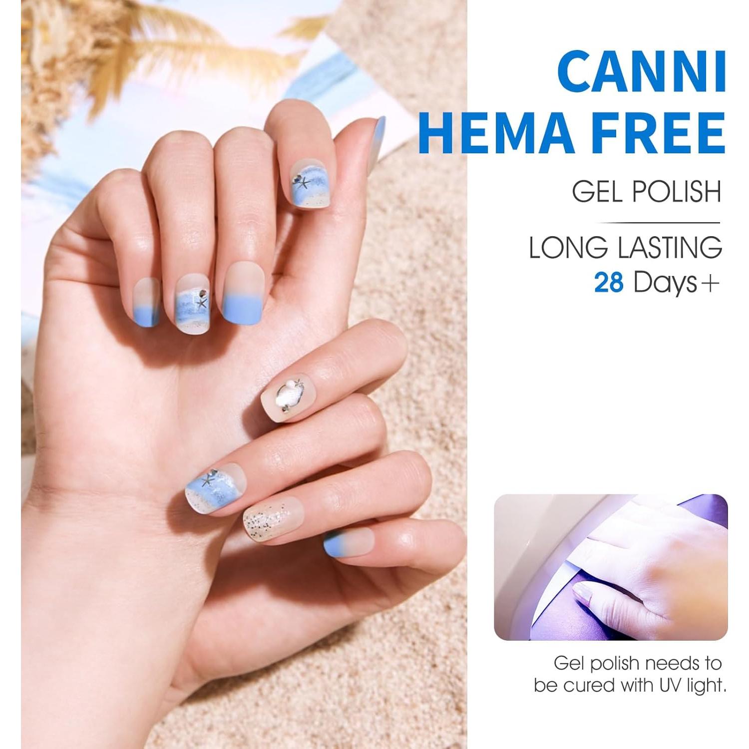 Set de Esmalte de Uñas en Gel CANNI 6 Colores 9ml Azul