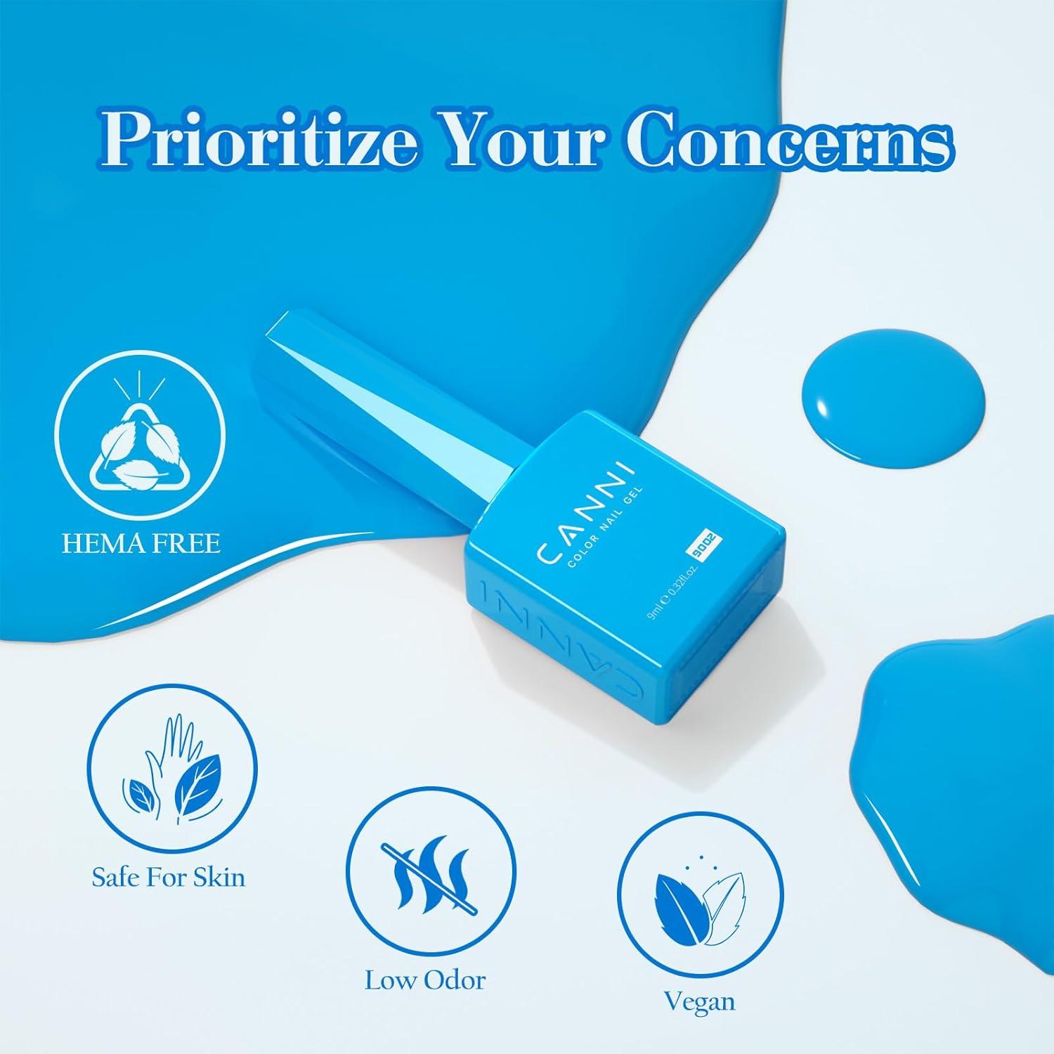 Set de Esmalte de Uñas en Gel CANNI 6 Colores 9ml Azul