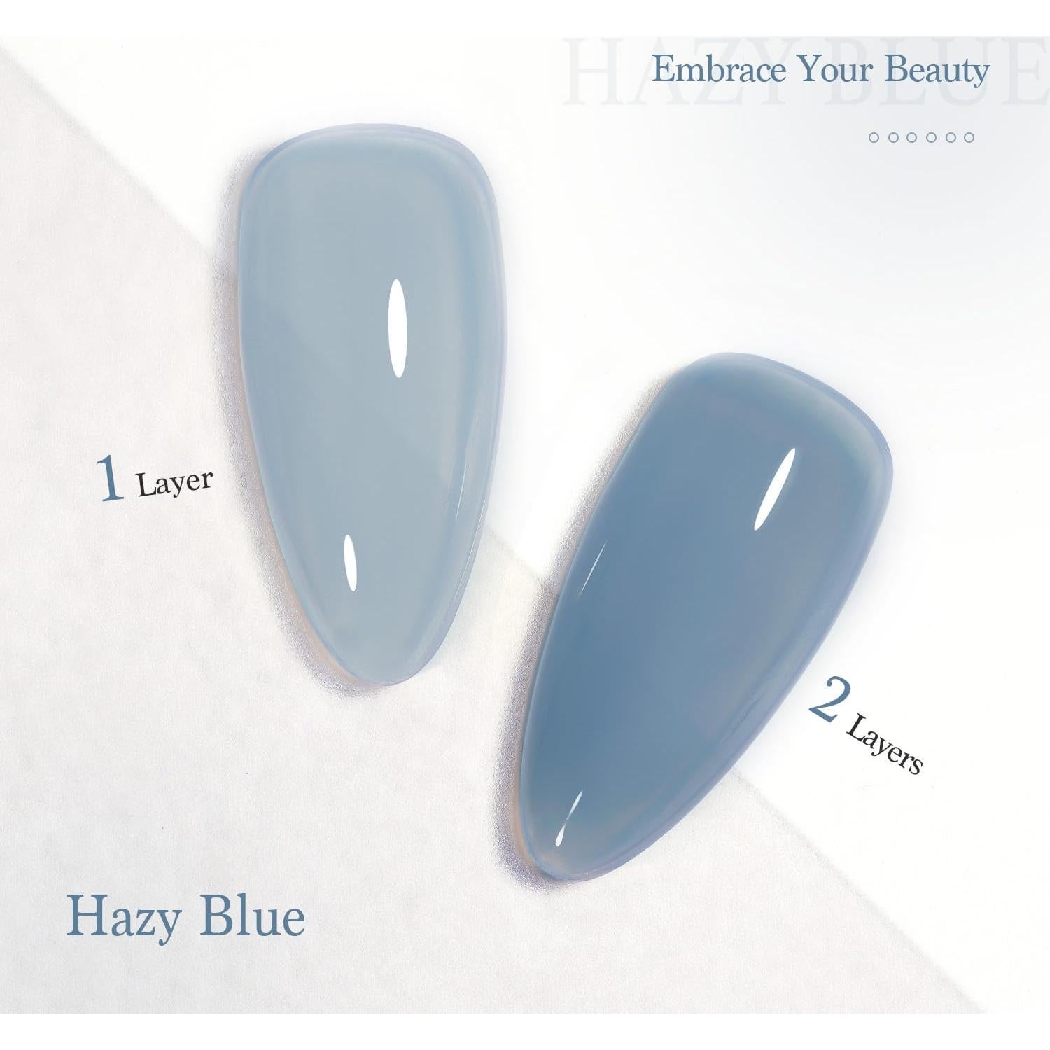 Gel de Uñas Translucido GAOY 16ml Azul Hazy Curado UV
