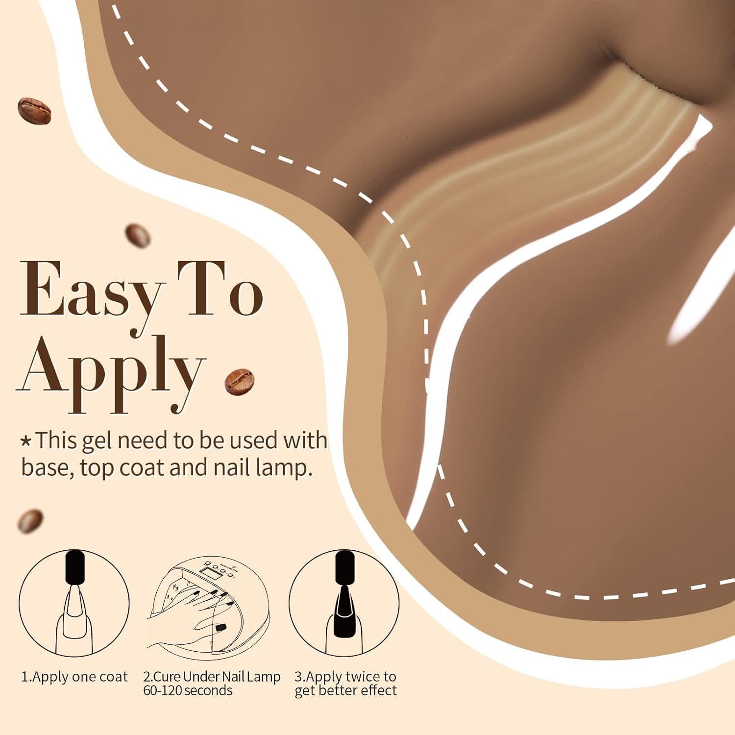 Kit de Esmalte de Uñas en Gel BORN PRETTY 6 Colores Marrón