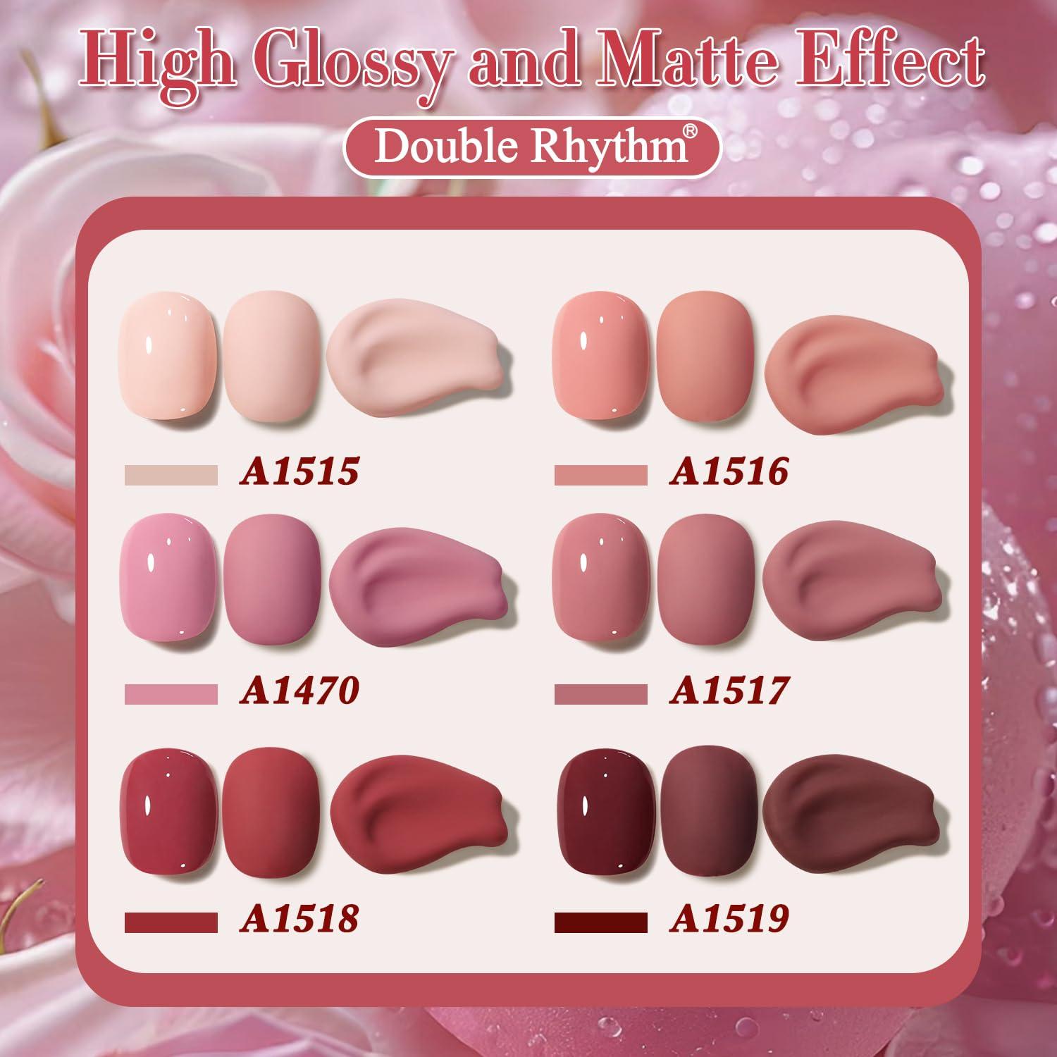 Kit de Esmalte en Gel 6 Piezas 15ml Double Rhythm - Colores Variados