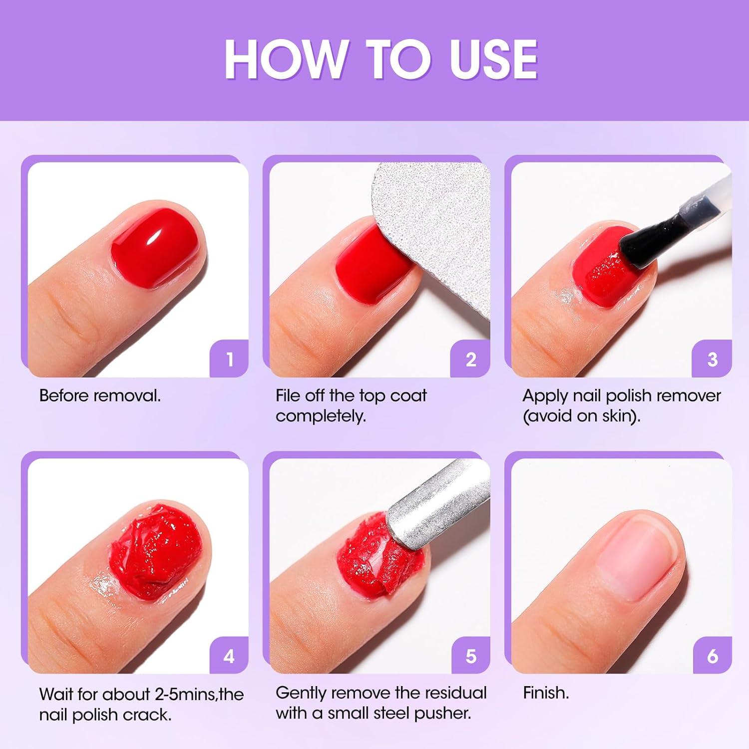 Gellen Removedor de Esmalte de Uñas en Gel - 2 Piezas Rápido