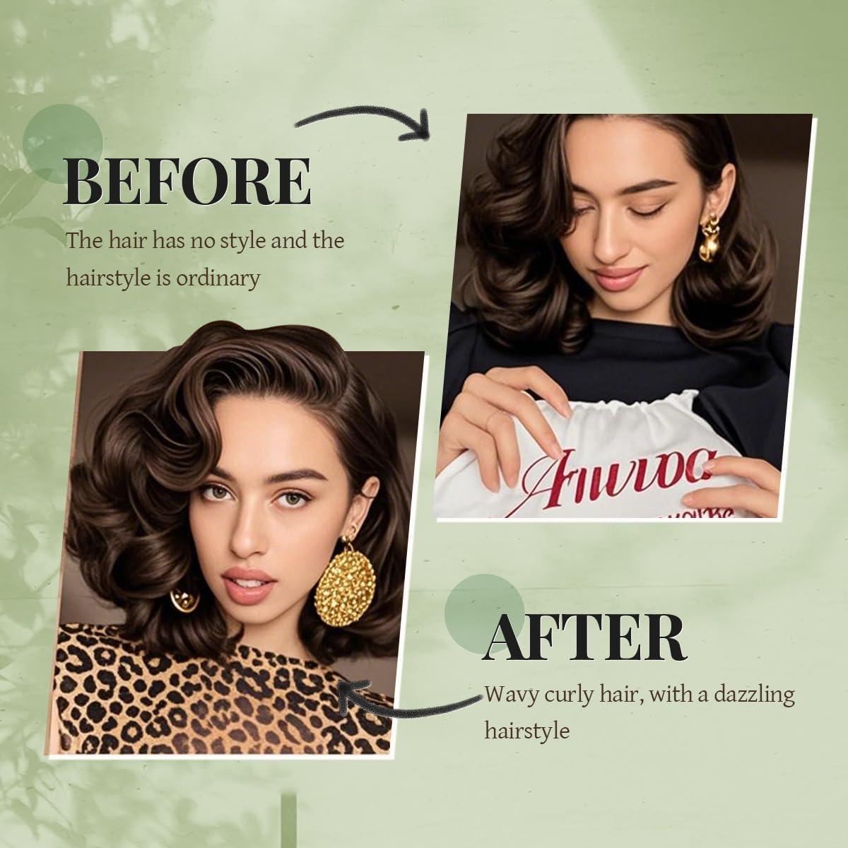 Rizador de Cabello Sin Calor ARWVOA 3 Varillas Verde