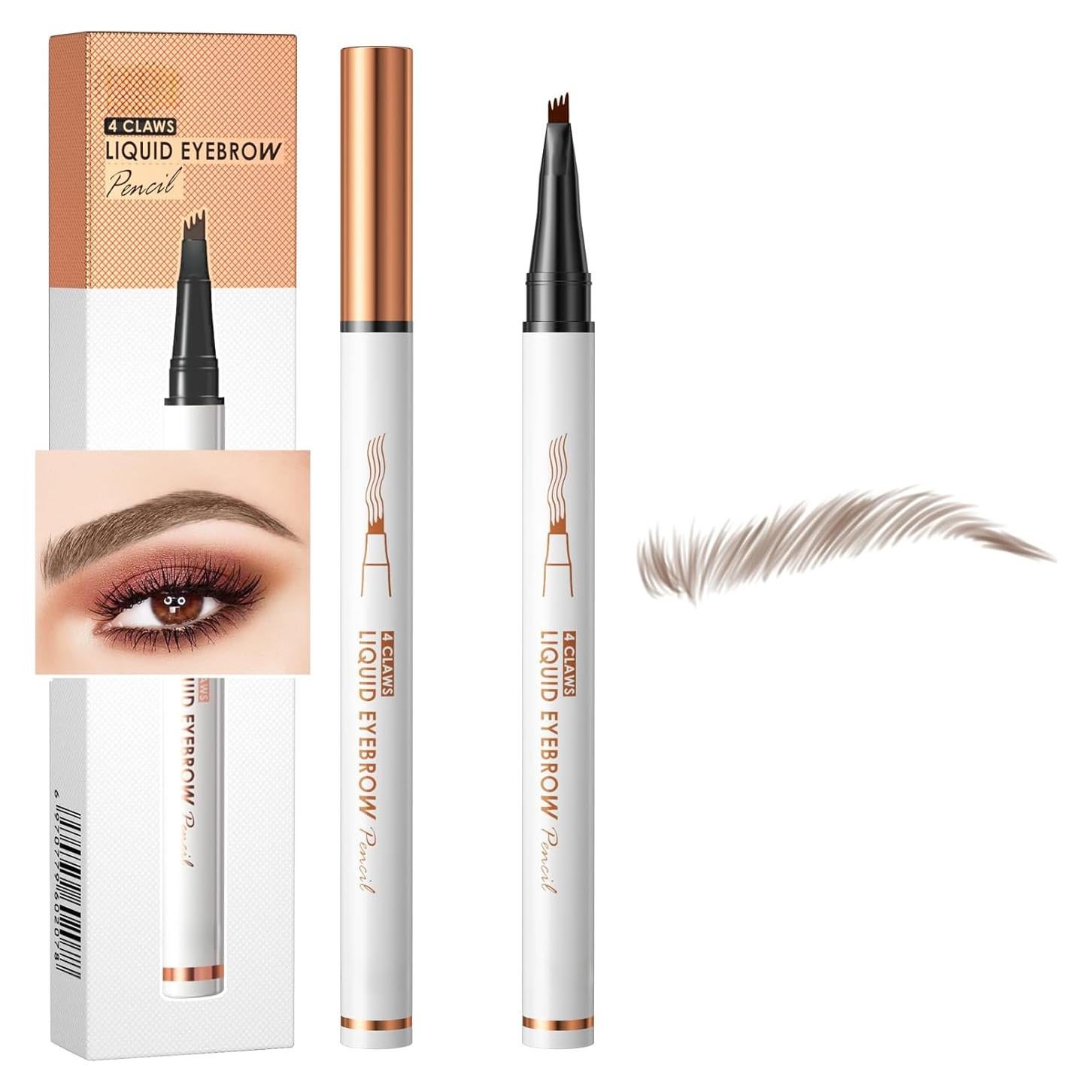 Lápiz de Cejas 4 Puntas Yulinlon - Impermeable Café Oscuro