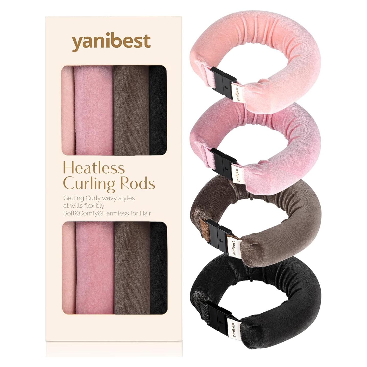 Rizador de Cabello Sin Calor YANIBEST - 4 Varillas Terciopelo