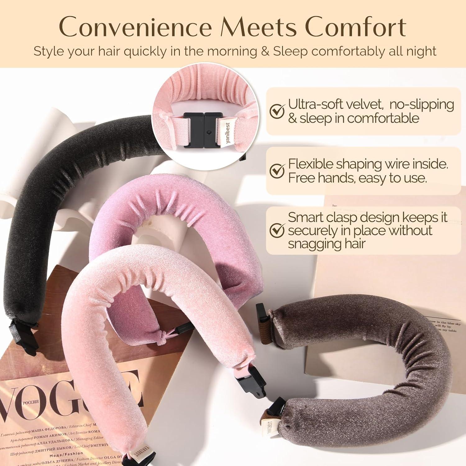 Rizador de Cabello Sin Calor YANIBEST - 4 Varillas Terciopelo