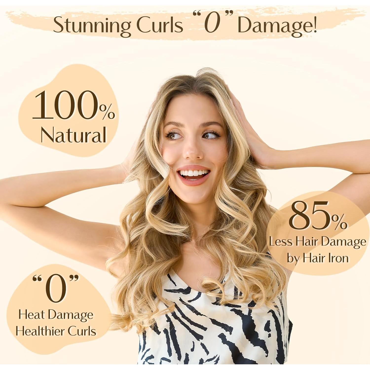 Rizador de Cabello Sin Calor YANIBEST - 4 Varillas Terciopelo