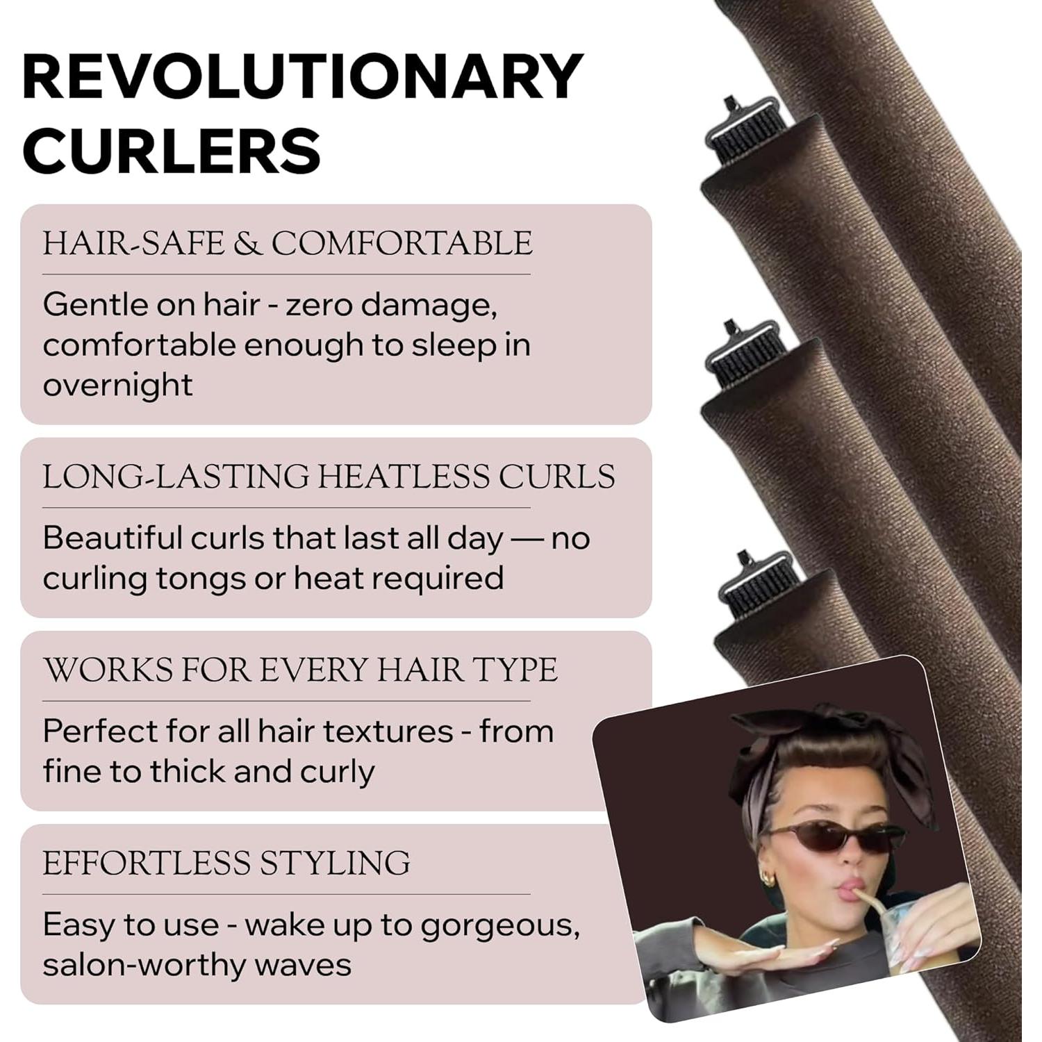 Rizadores de Cabello Sin Calor Terciopelo - Set 4 Piezas