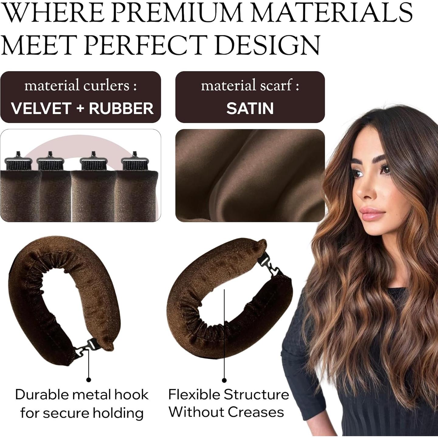 Rizadores de Cabello Sin Calor Terciopelo - Set 4 Piezas