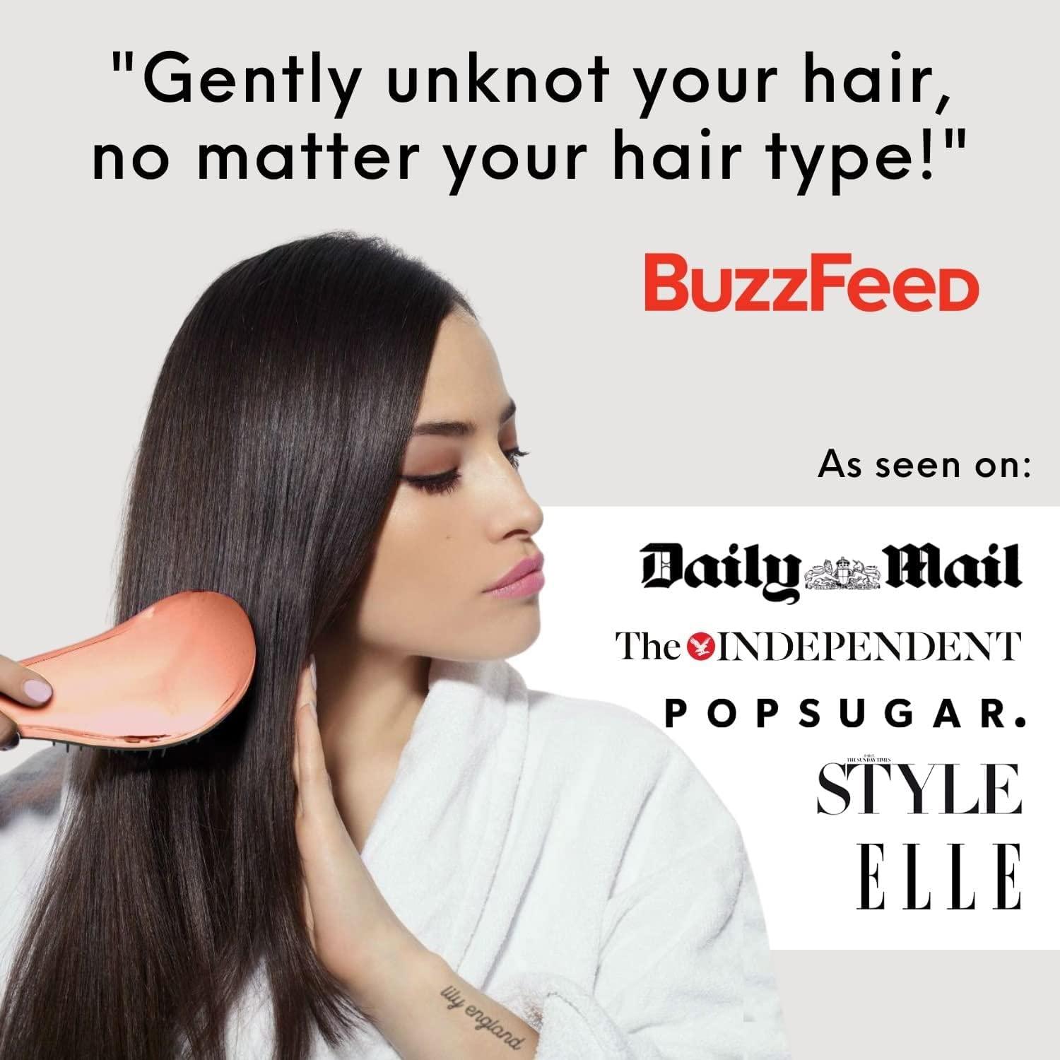 Juego de Cepillo y Peine Desenredante Oro Rosa - Cuidado Cabello