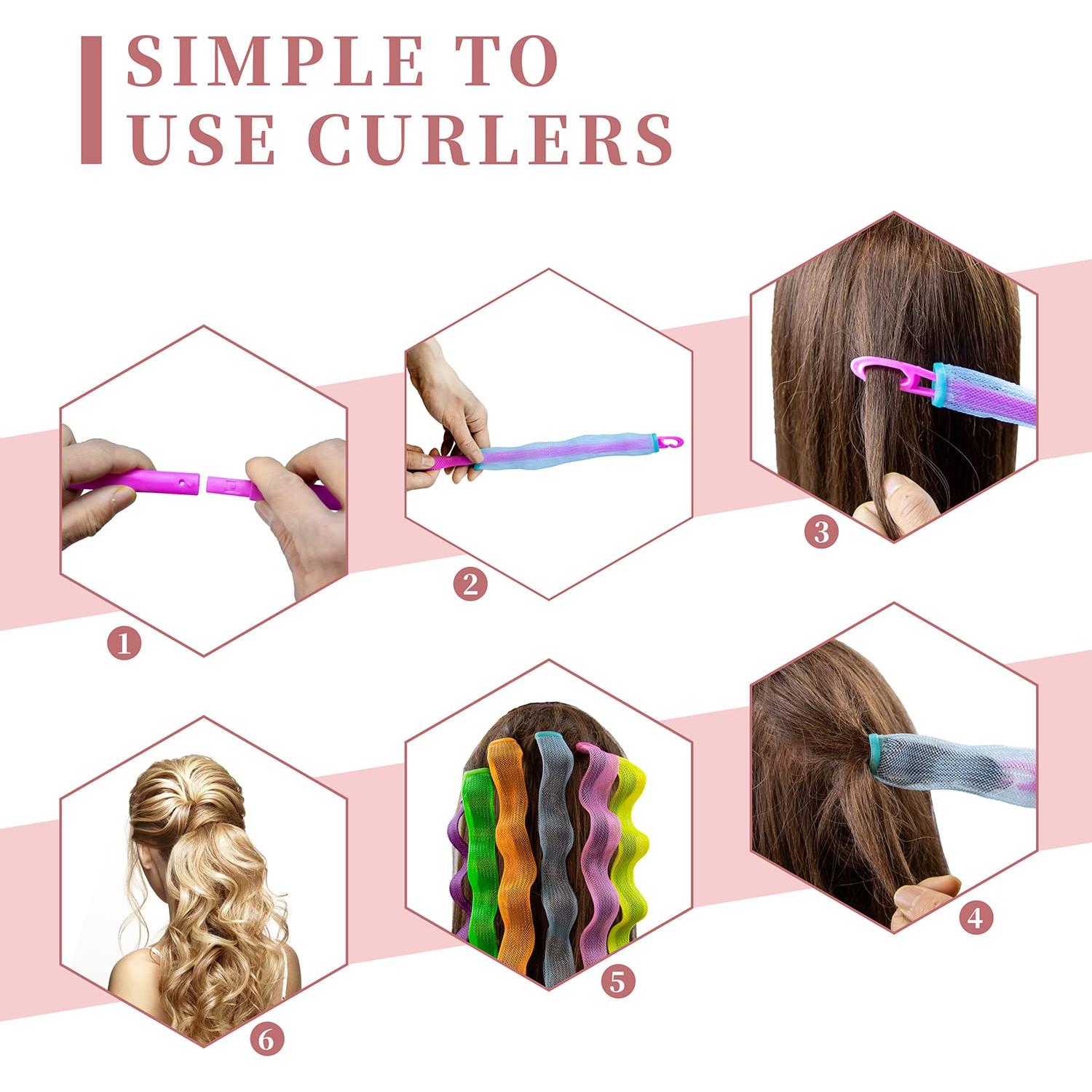 30 Rulos de Pelo Sin Calor Essenergi para Ondas Naturales