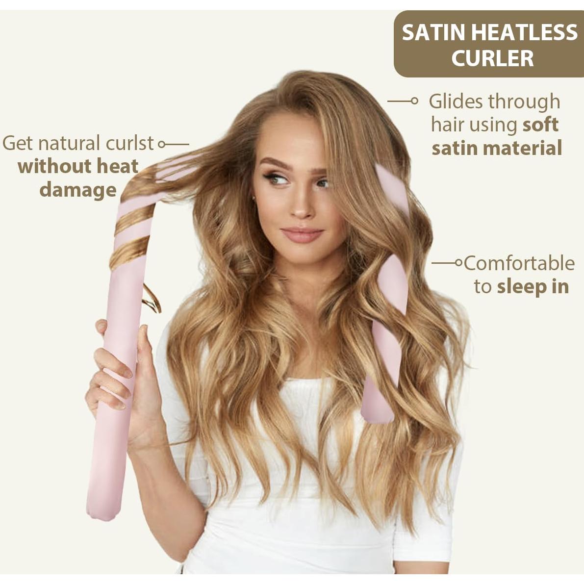 Rizador de Cabello Sin Calor Mreyai con 2 Scrunchies de Satén