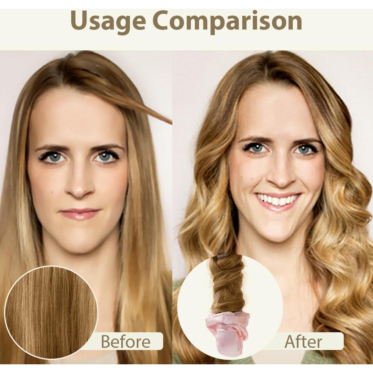 Rizador de Cabello Sin Calor Mreyai con 2 Scrunchies de Satén