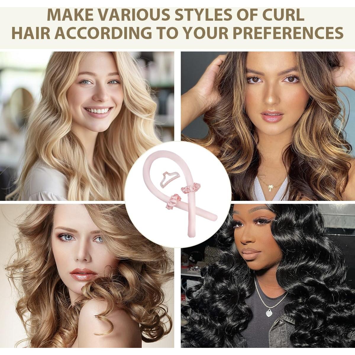 Rizador de Cabello Sin Calor Mreyai con 2 Scrunchies de Satén