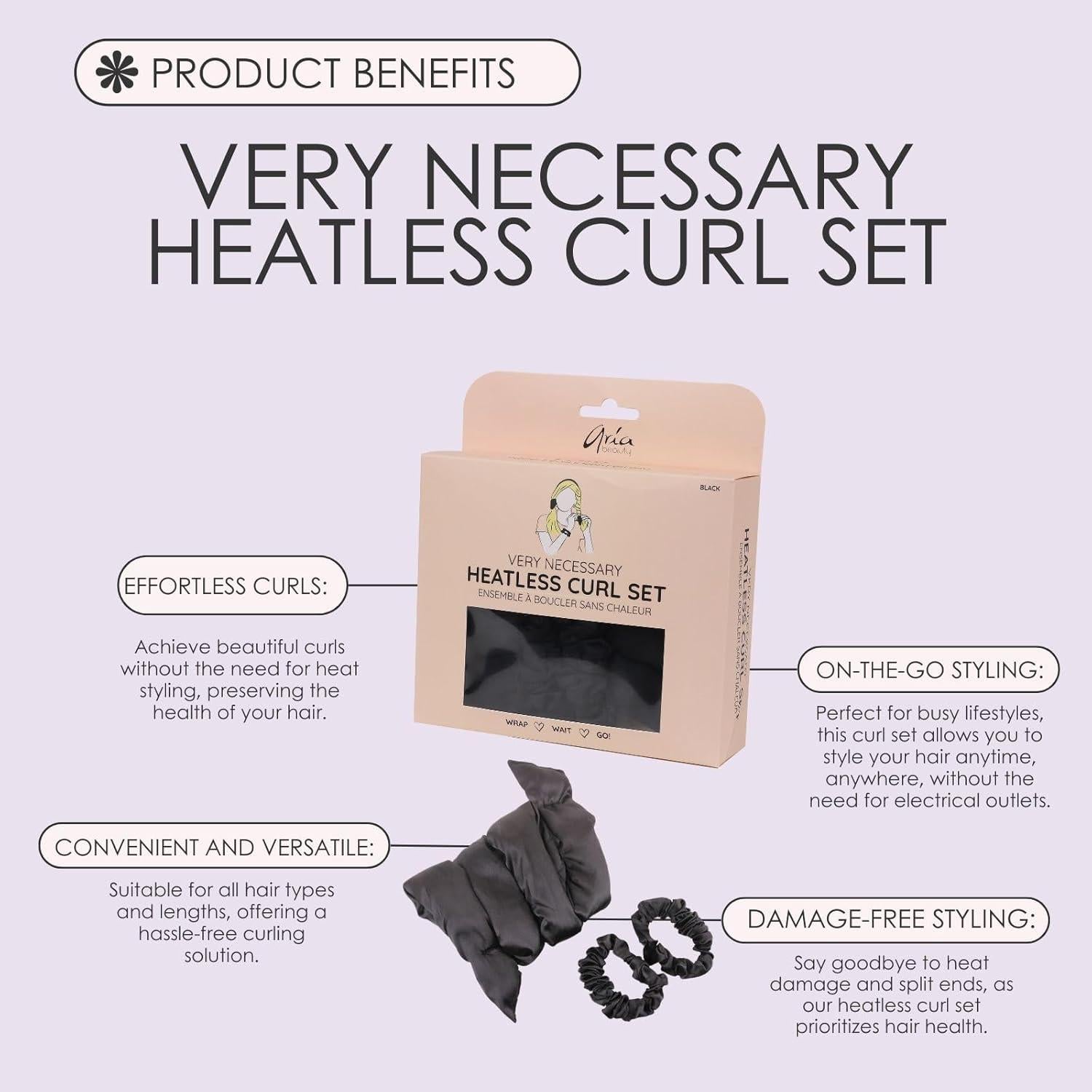 Conjunto de Rizos Sin Calor Aria Beauty - Alambre Flexible Satén