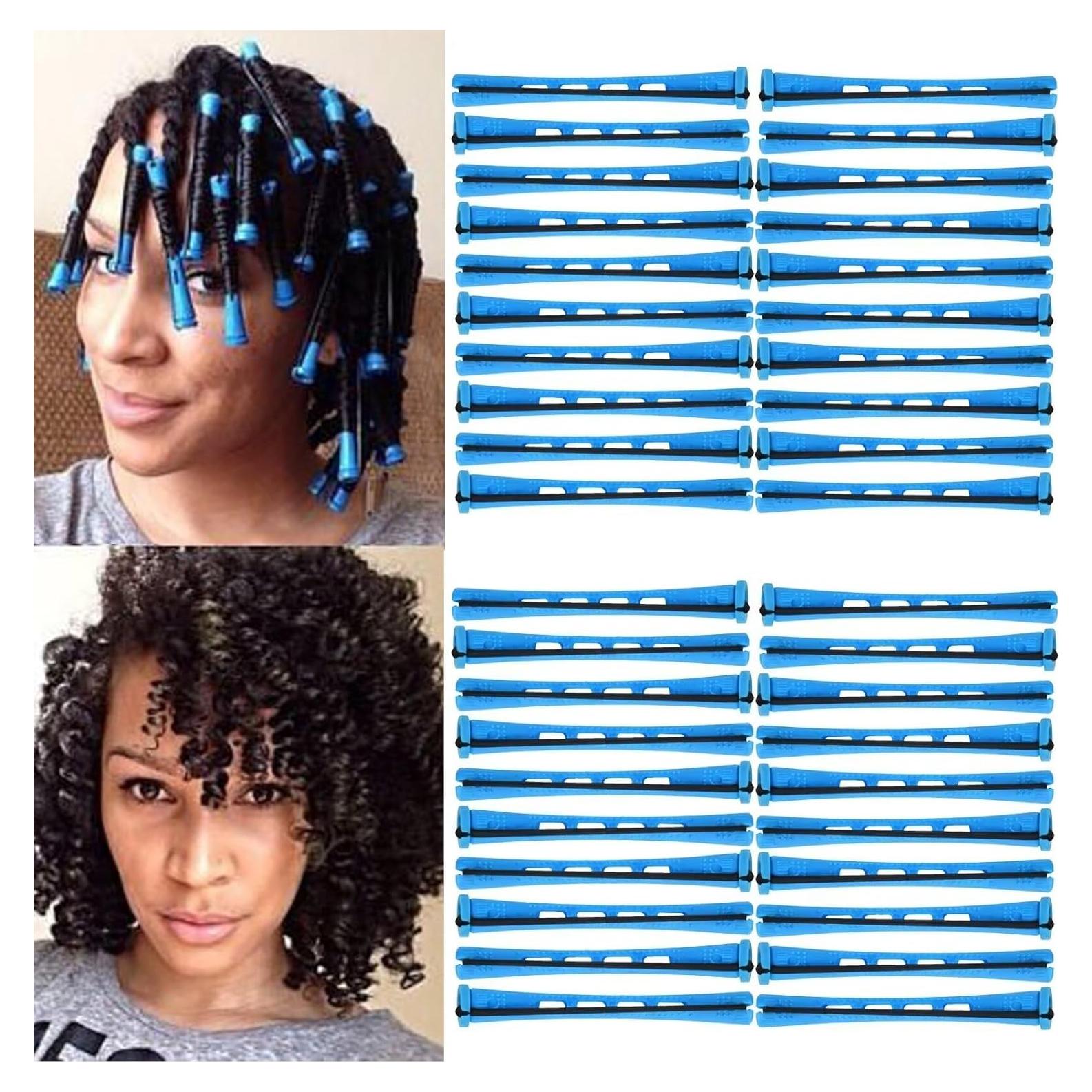 40 Varillas de Perm Azul ALIABSION para Cabello Corto 8.3cm