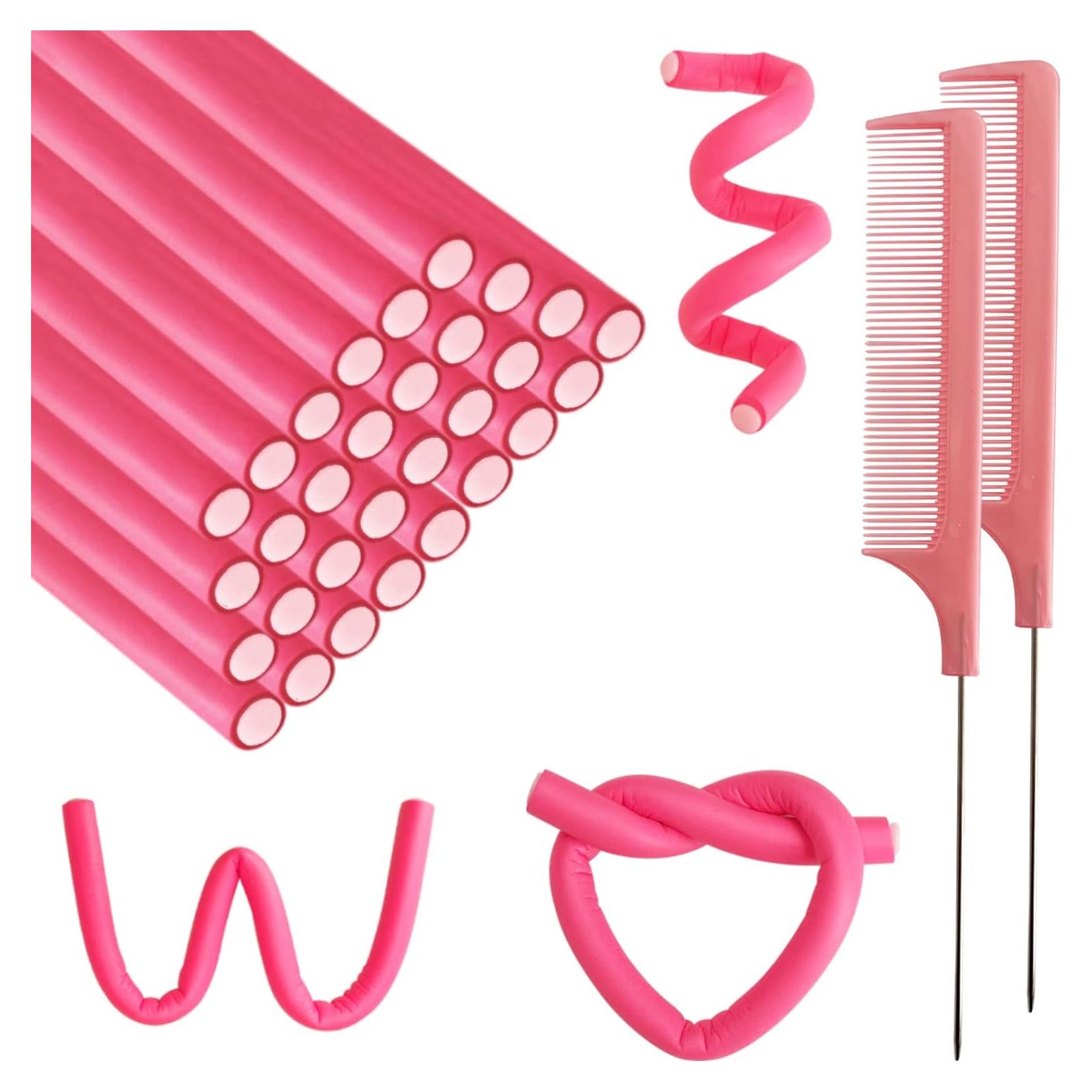 60 Varillas Flexibles para Rizar BIEAEIA Sin Calor Rosa