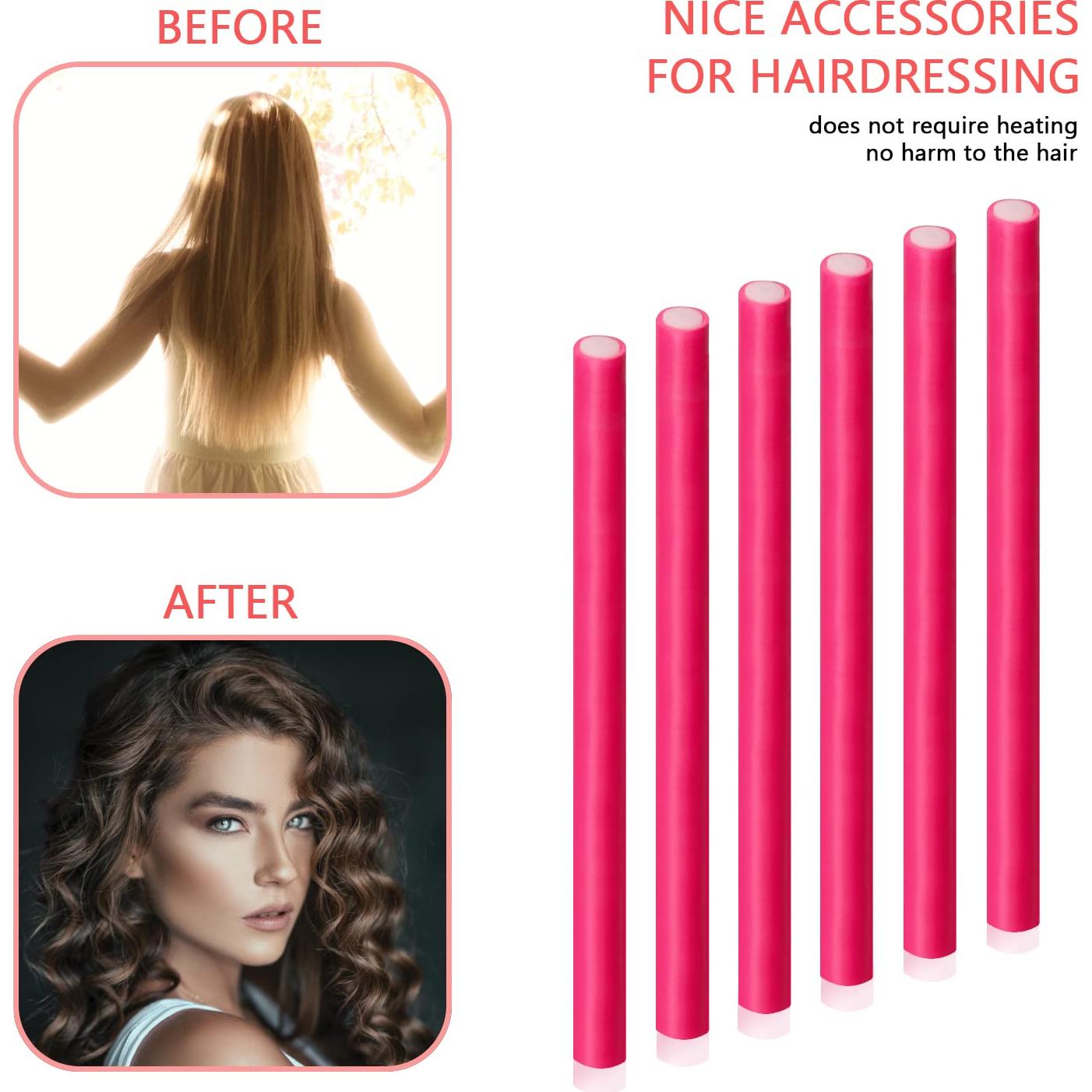 60 Varillas Flexibles para Rizar BIEAEIA Sin Calor Rosa