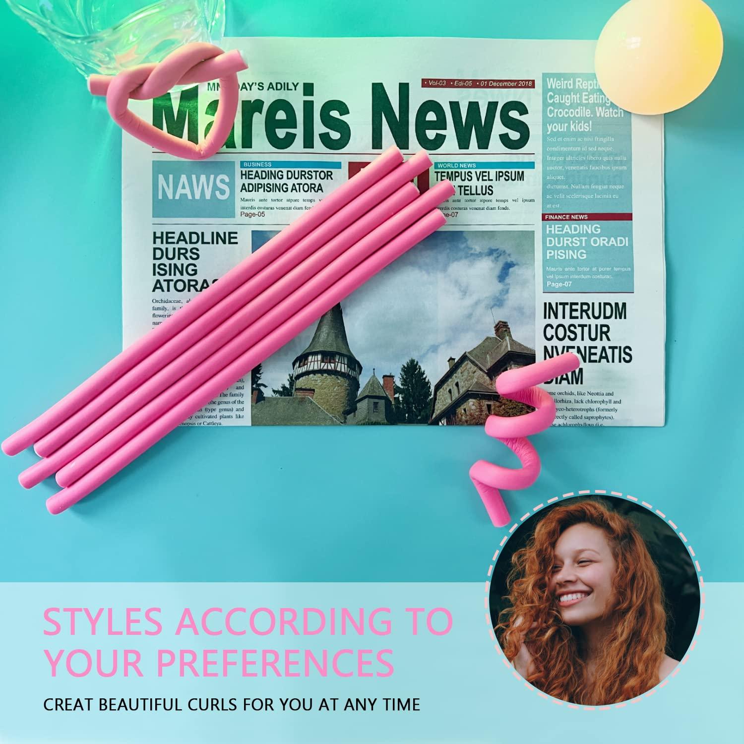 60 Varillas Flexibles para Rizar BIEAEIA Sin Calor Rosa