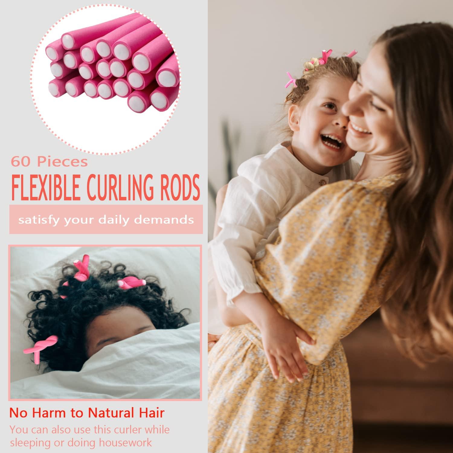 60 Varillas Flexibles para Rizar BIEAEIA Sin Calor Rosa