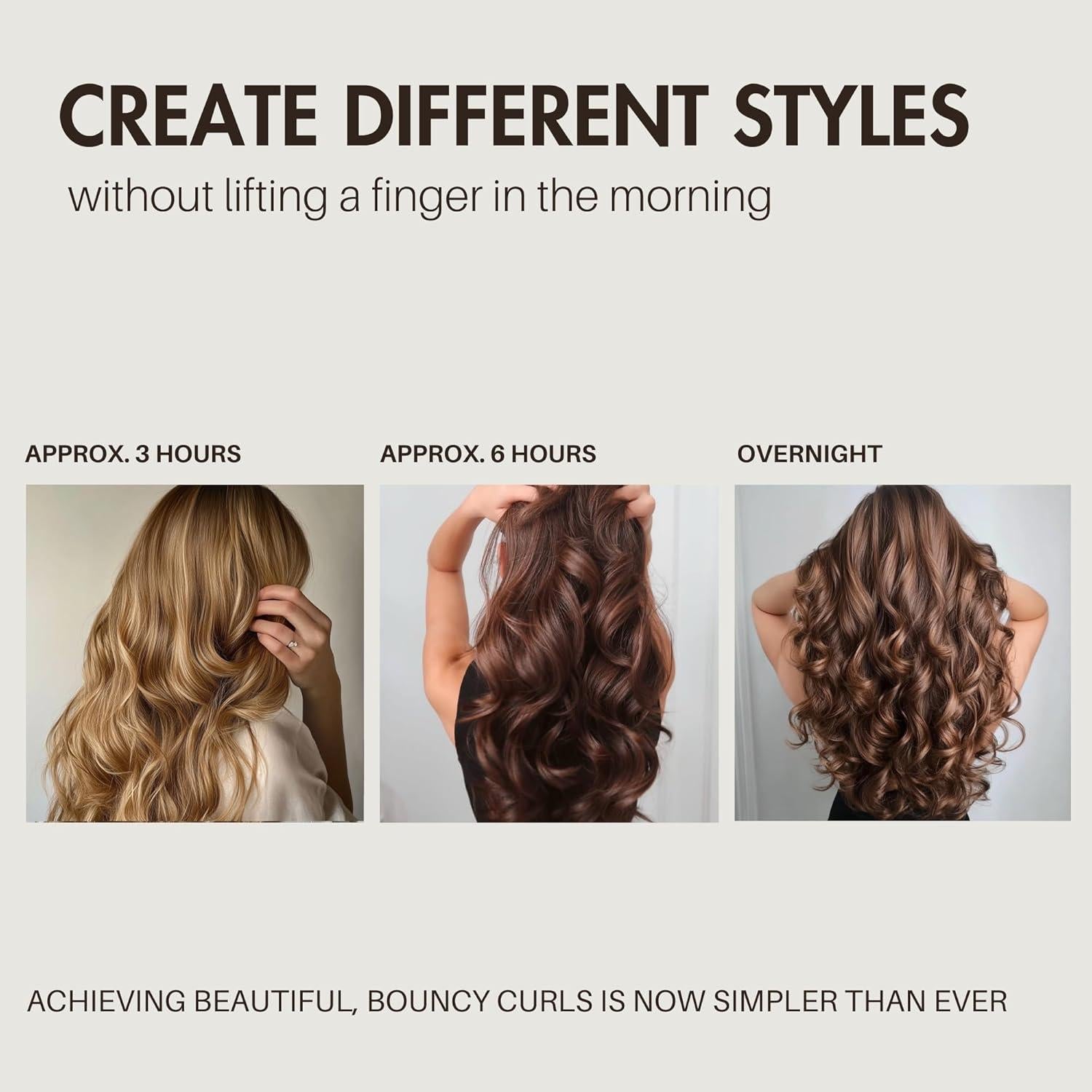 Rizador de Cabello Sin Calor Terciopelo Jumbo 3 PZS Chocolate