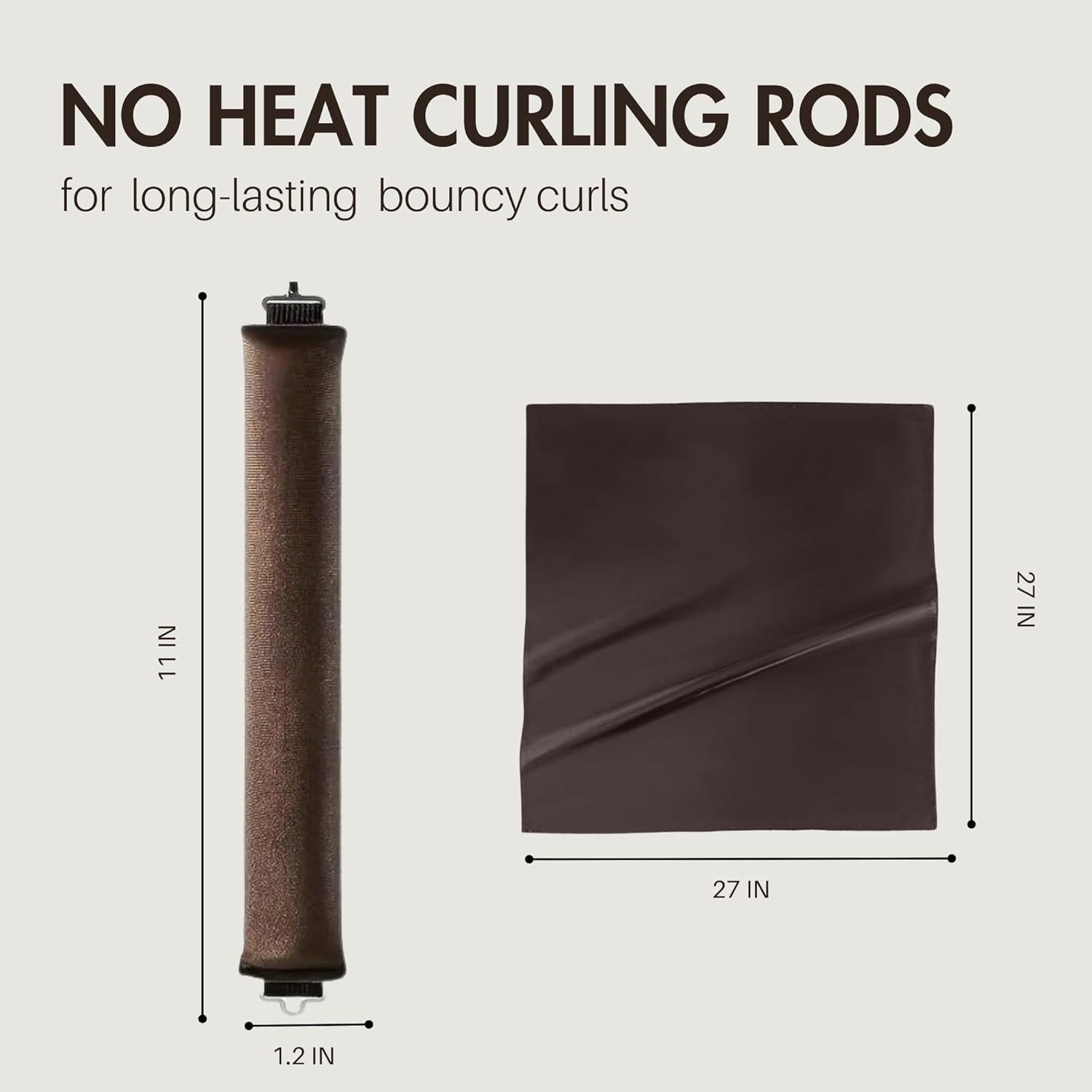 Rizador de Cabello Sin Calor Terciopelo Jumbo 3 PZS Chocolate