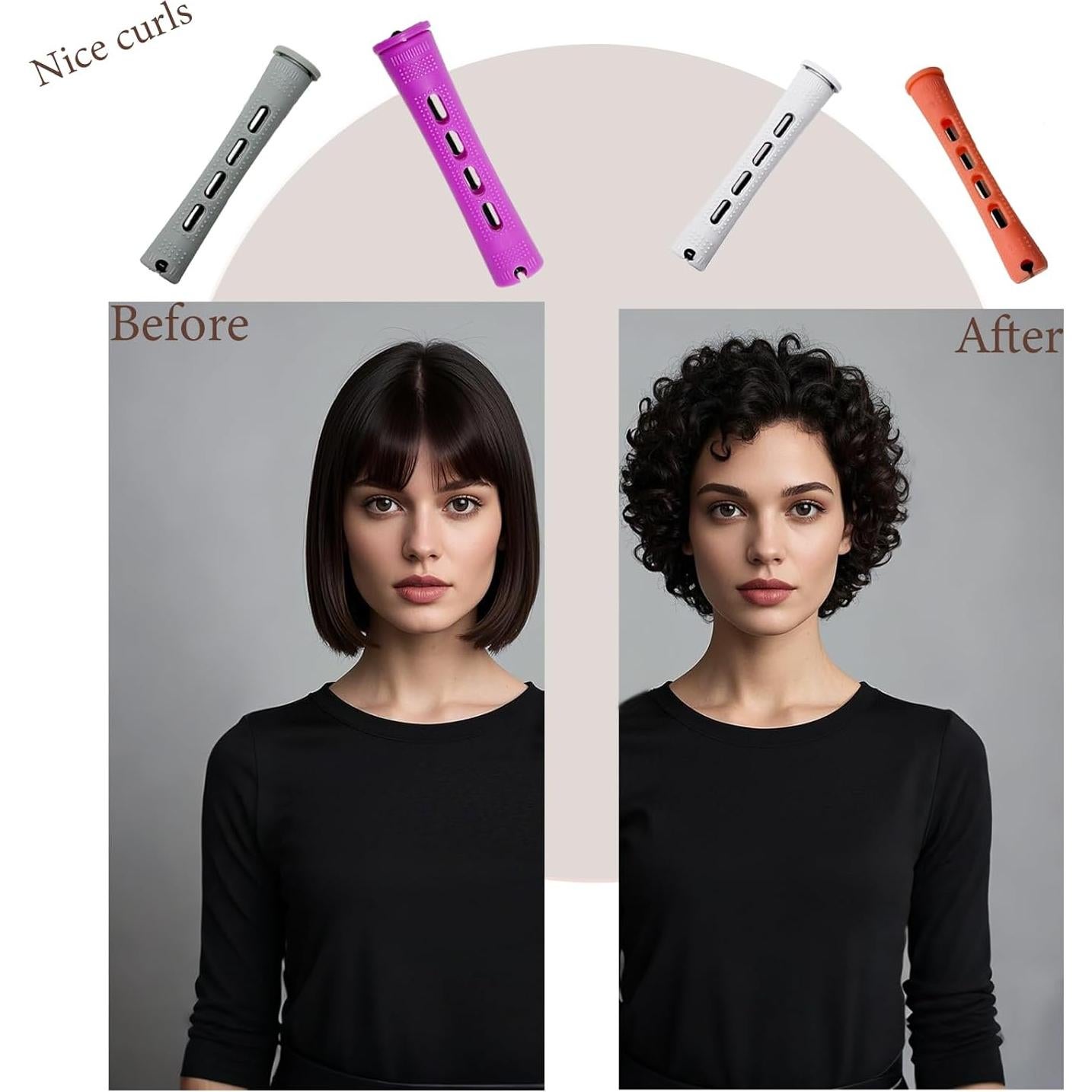 Juego de Rulos de Plástico MOODKEY 48pcs 1.6cm Sin Calor