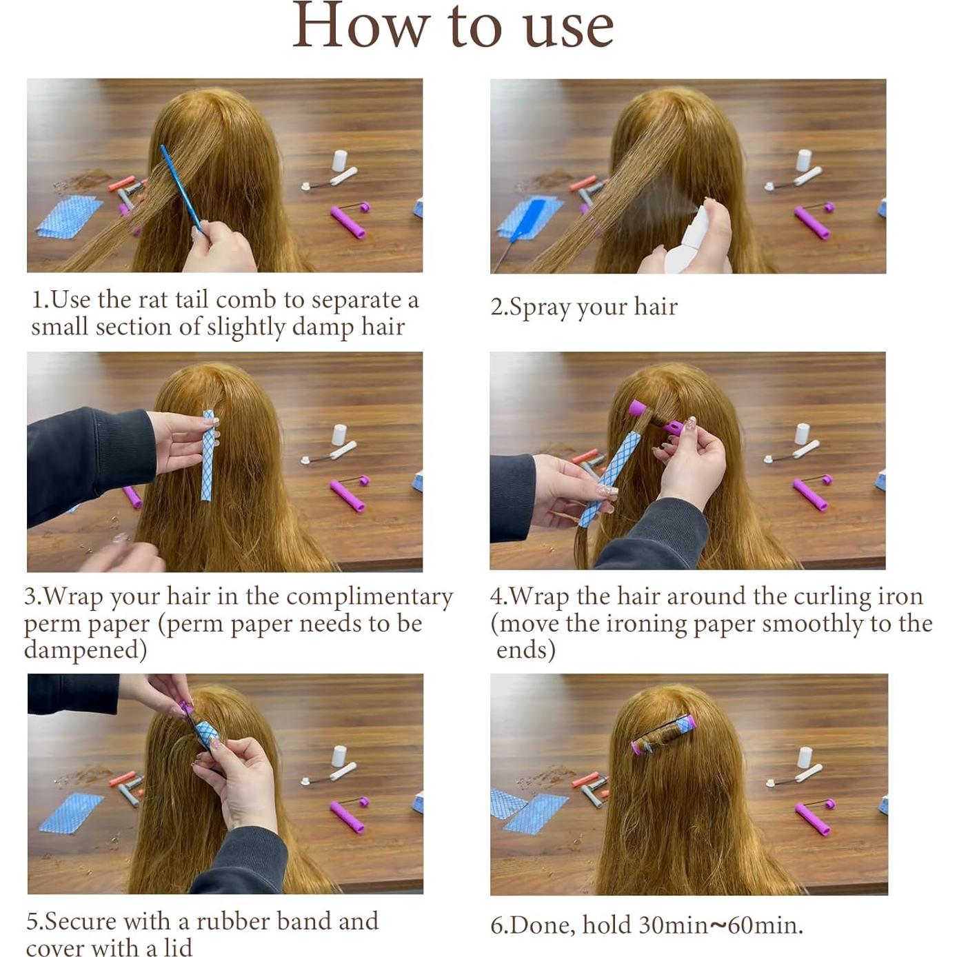 Juego de Rulos de Plástico MOODKEY 48pcs 1.6cm Sin Calor