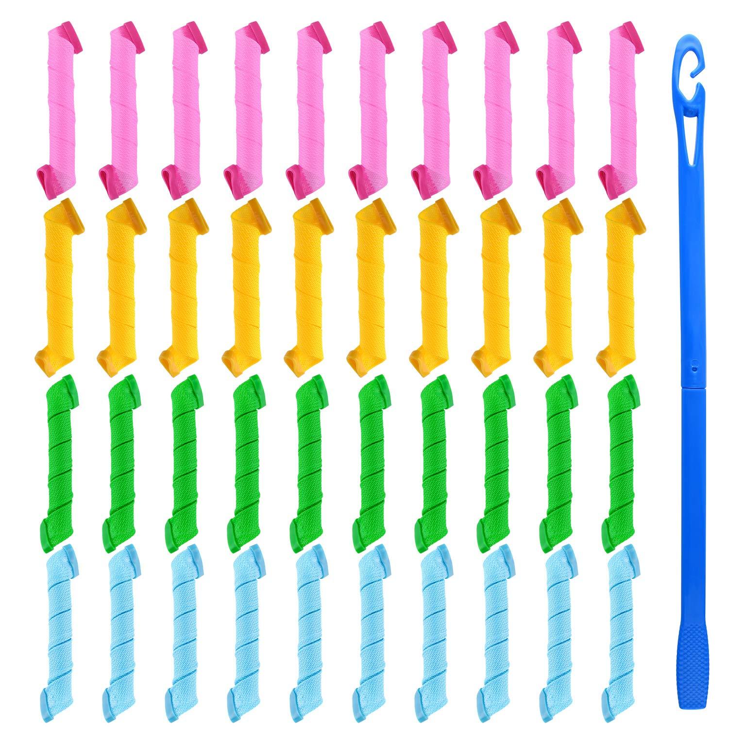 Rulos Espirales FEPITO 40 Pcs 30cm Sin Calor para Cabello
