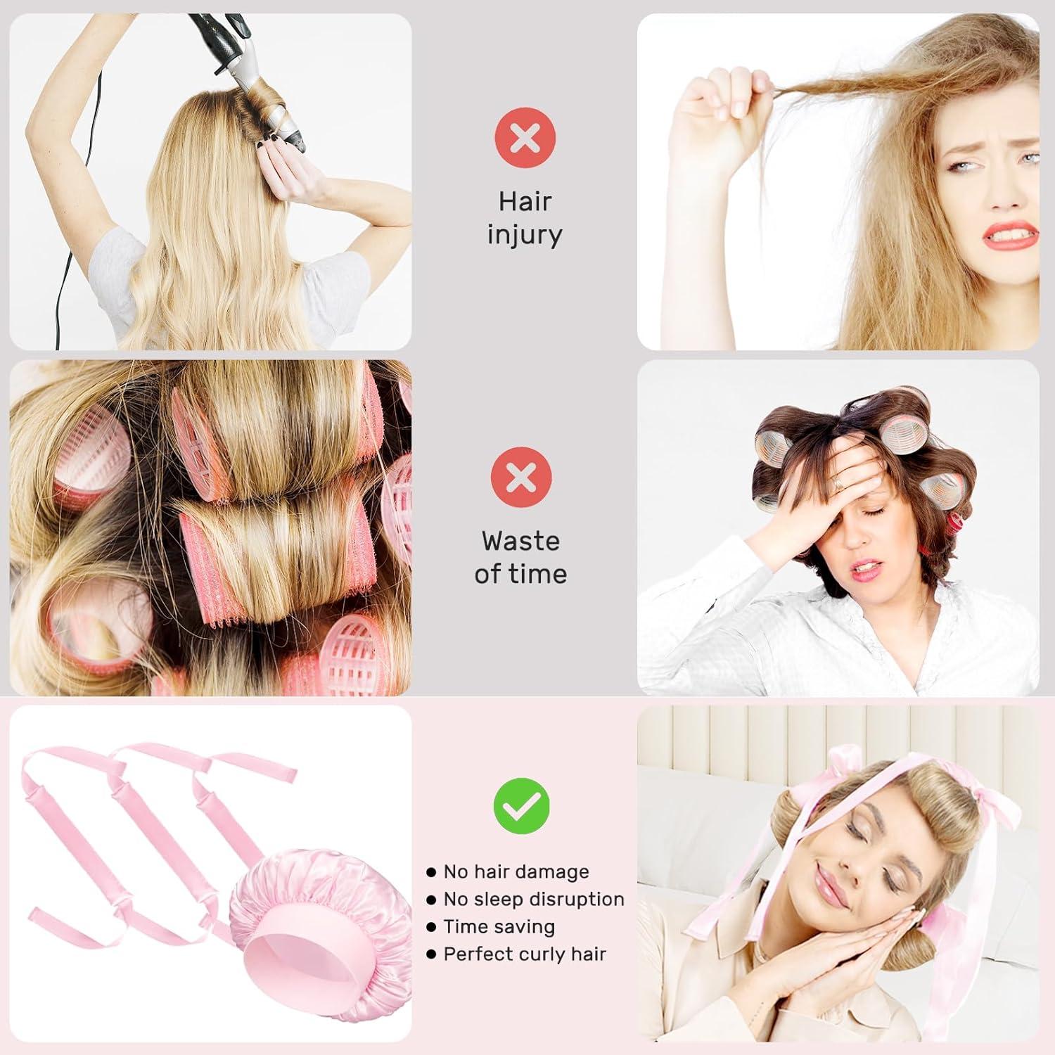 Set de Rulos Sin Calor SNAIL GARDEN 3 Piezas + Gorro de Satén