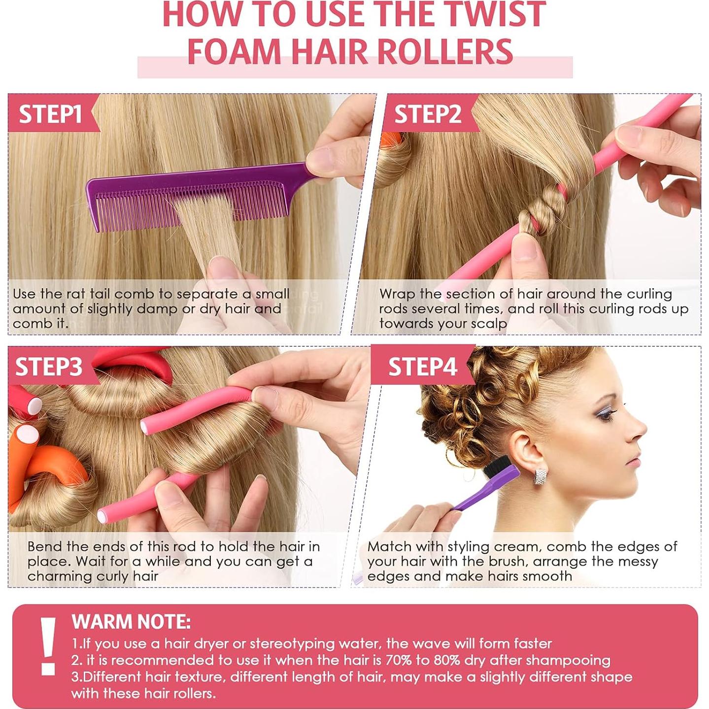 Conjunto de 44 Piezas de Rizadores Sin Calor Syhood