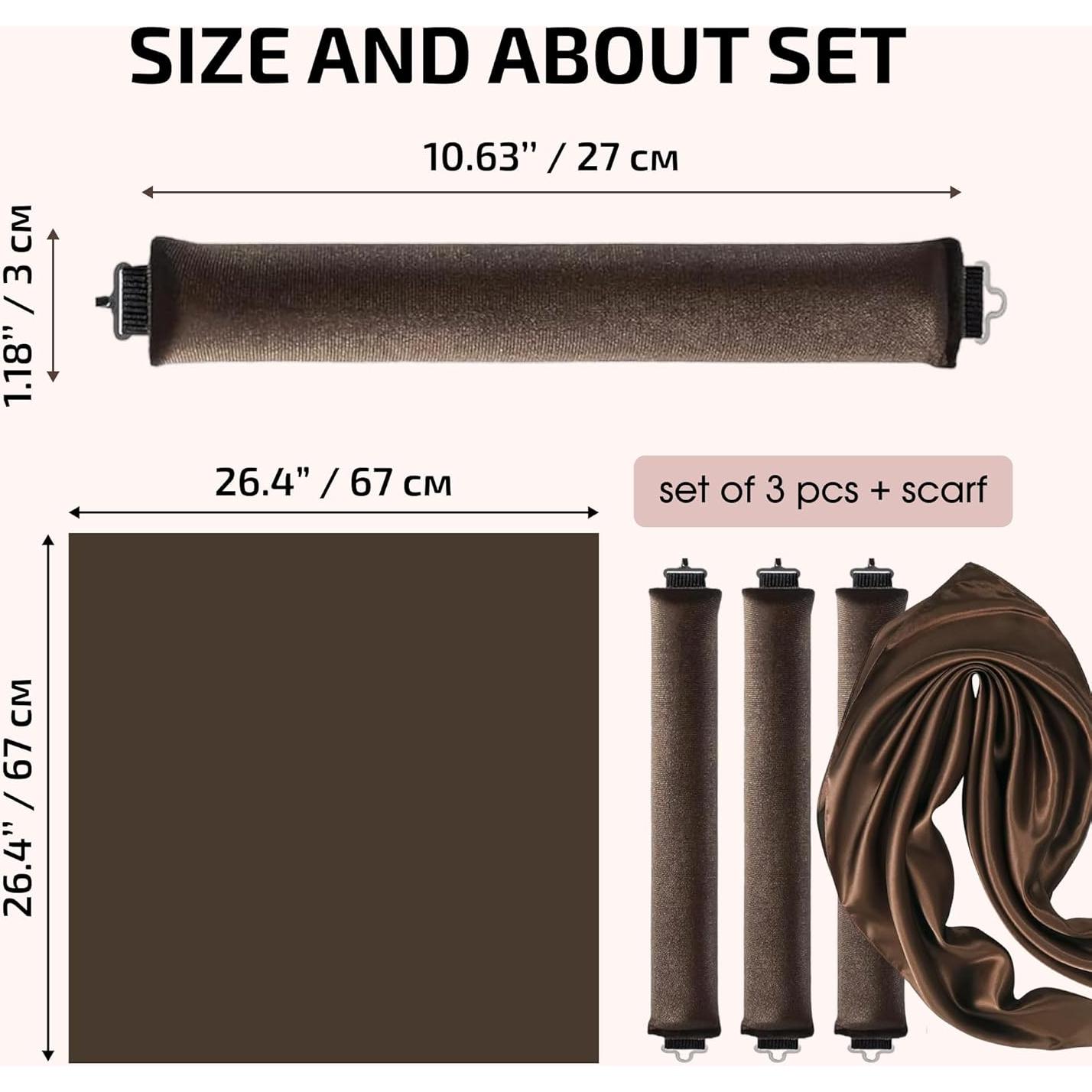 Rizador Sin Calor bxigm - Conjunto 3 Varillas y Bufanda