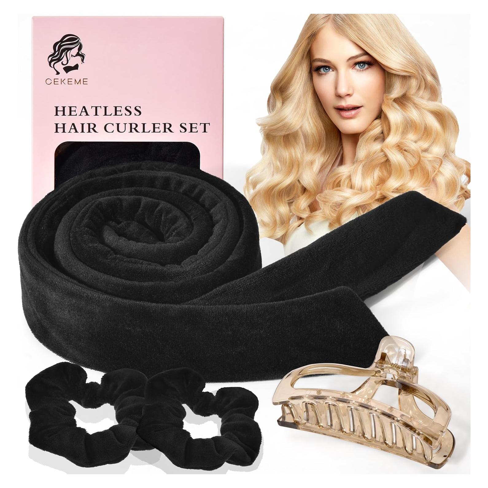 Rulos de Pelo Sin Calor CEKEME Jumbo 4 Piezas Algodón
