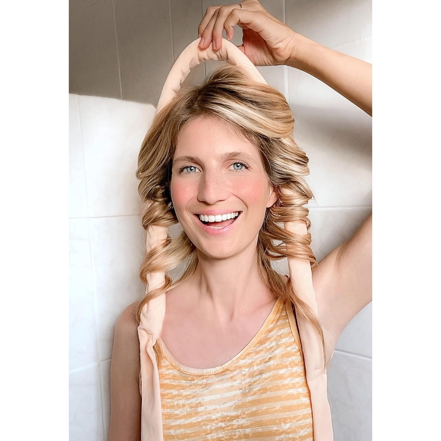 Rulos de Pelo Sin Calor CEKEME Jumbo 4 Piezas Algodón