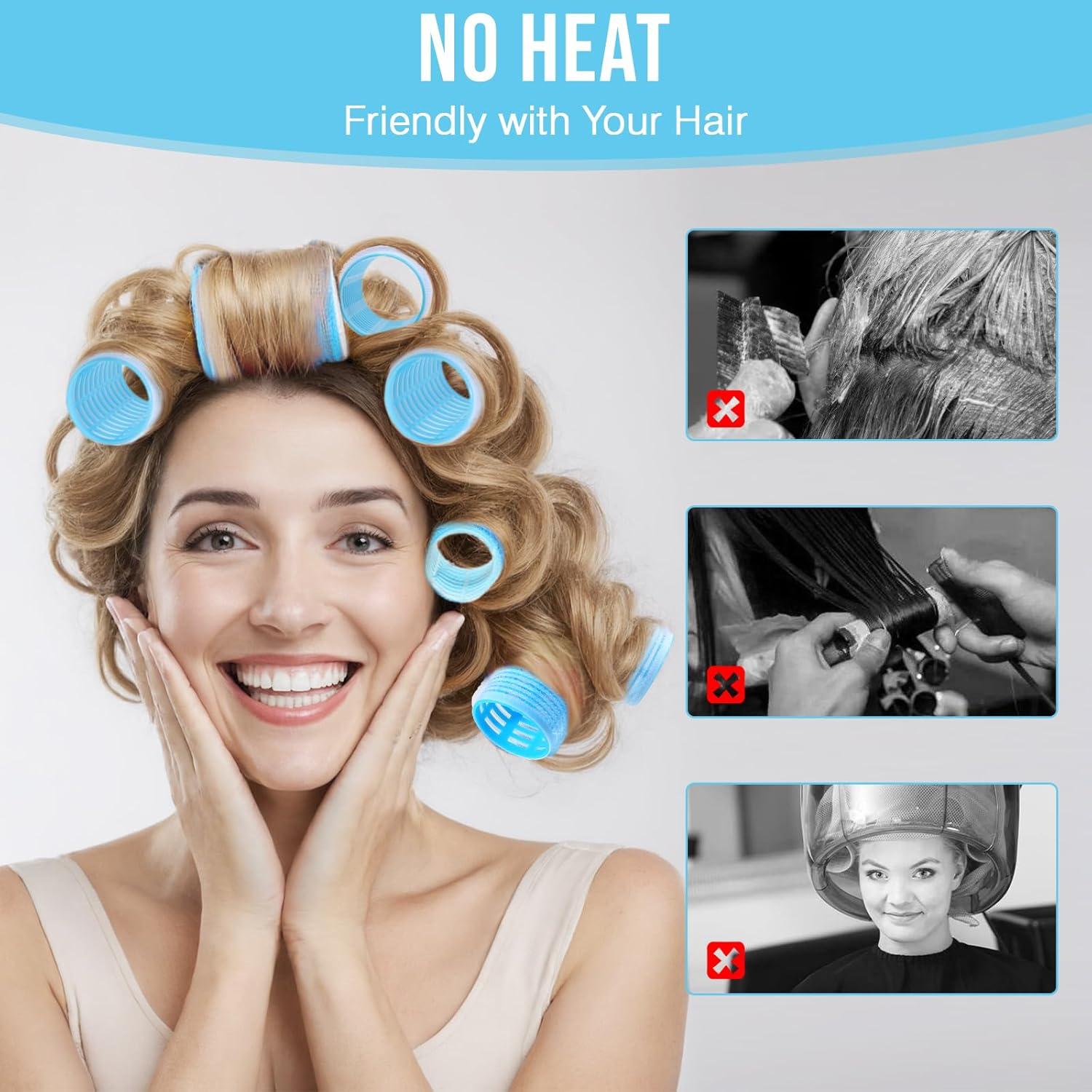 Kit de Rulos Autoadhesivos Sin Calor HAKINBOT - 36 Rulos 3 Tamaños