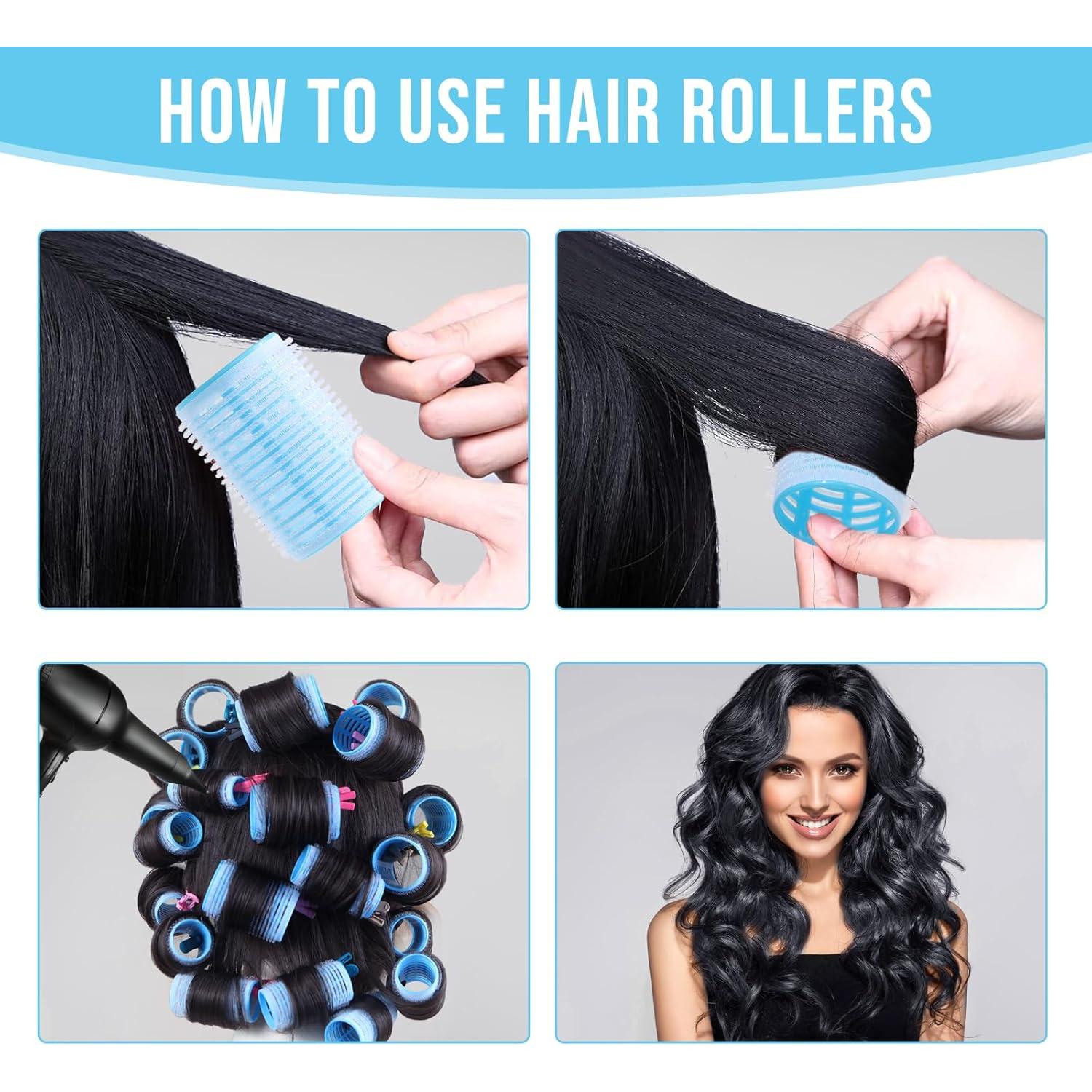 Kit de Rulos Autoadhesivos Sin Calor HAKINBOT - 36 Rulos 3 Tamaños